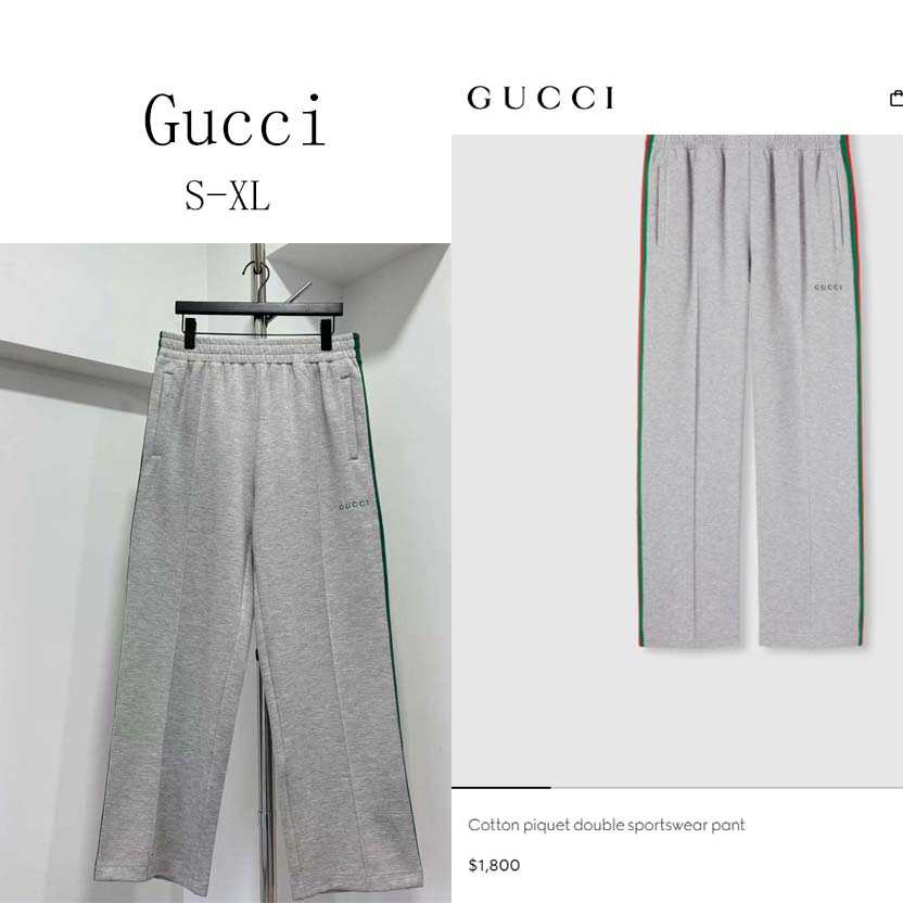 Gucci Cotton Piquet Double Sportswear Pant - DesignerGu