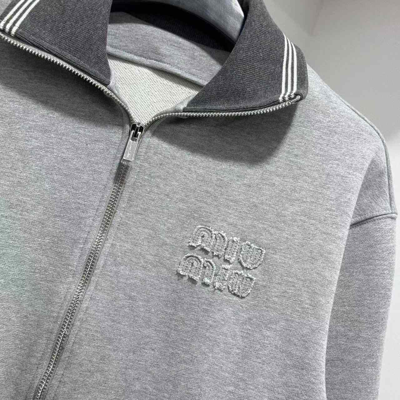 Miu Miu Wool And Leather Zipper Cardigan - DesignerGu