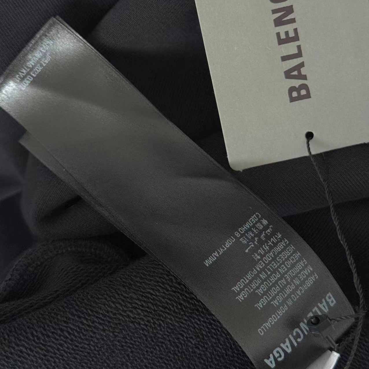 Balenciaga Back Shirt Collar Crewneck In Faded Black - DesignerGu