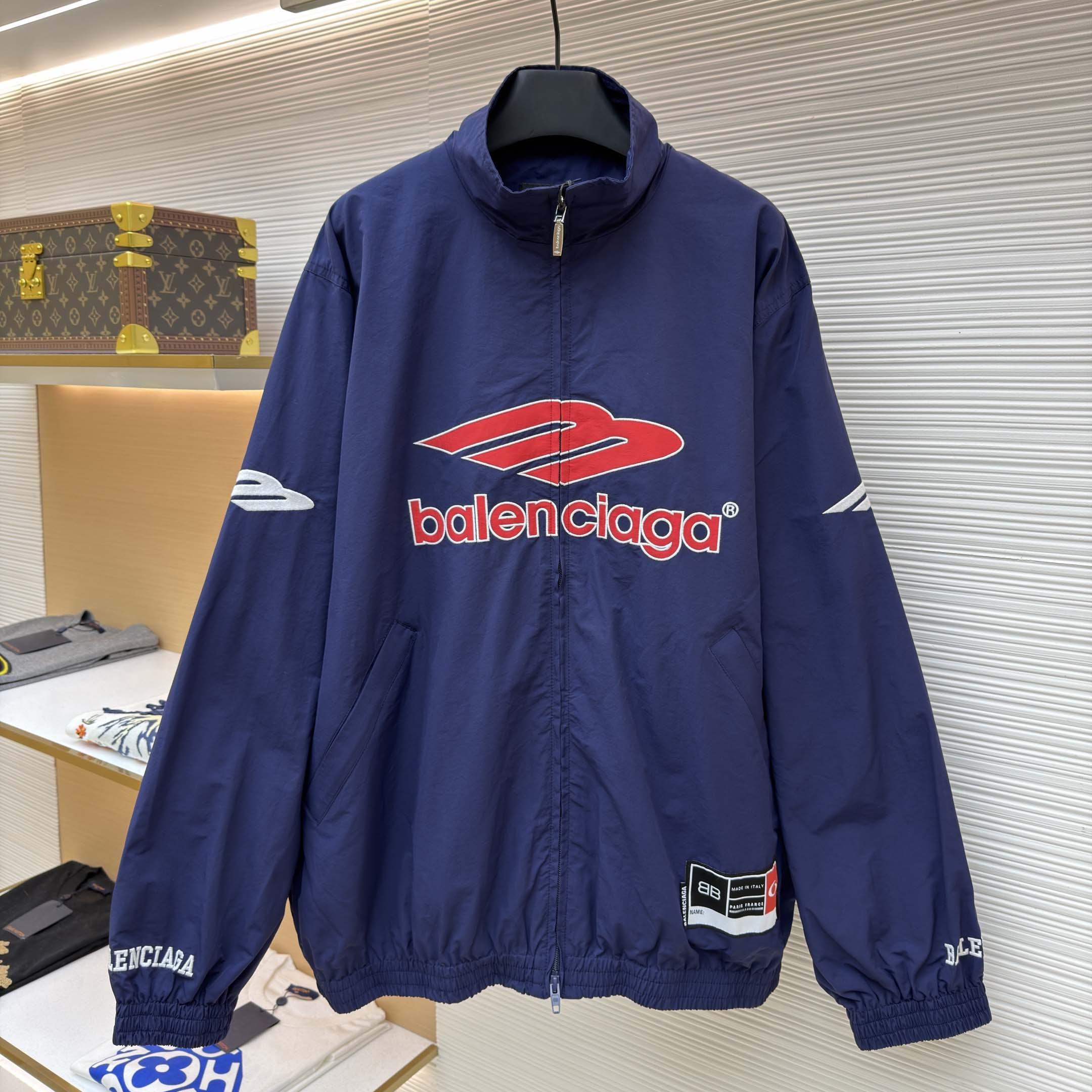 Balenciaga 3B Football Tracksuit Jacket In New Dark Navy - DesignerGu