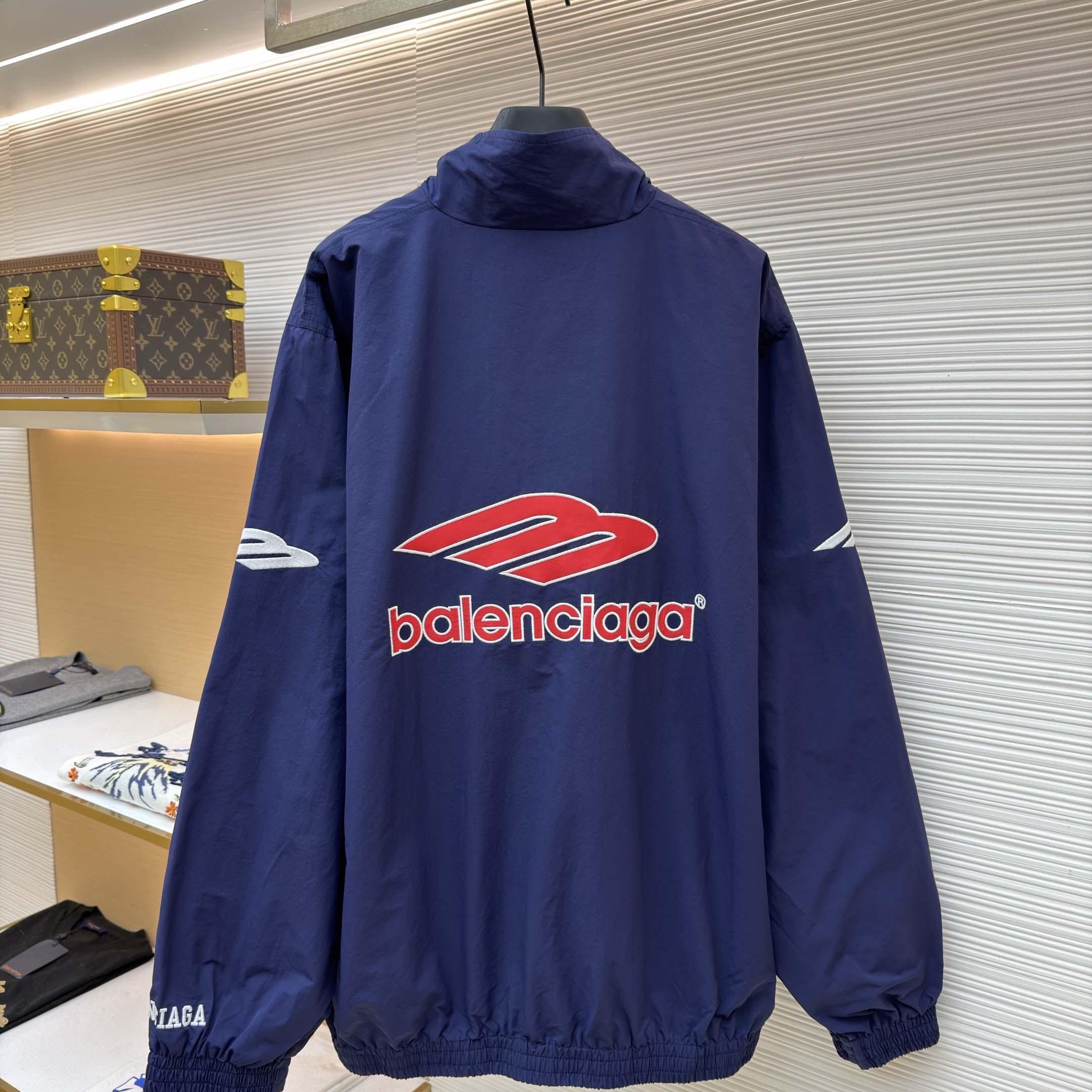 Balenciaga 3B Football Tracksuit Jacket In New Dark Navy - DesignerGu