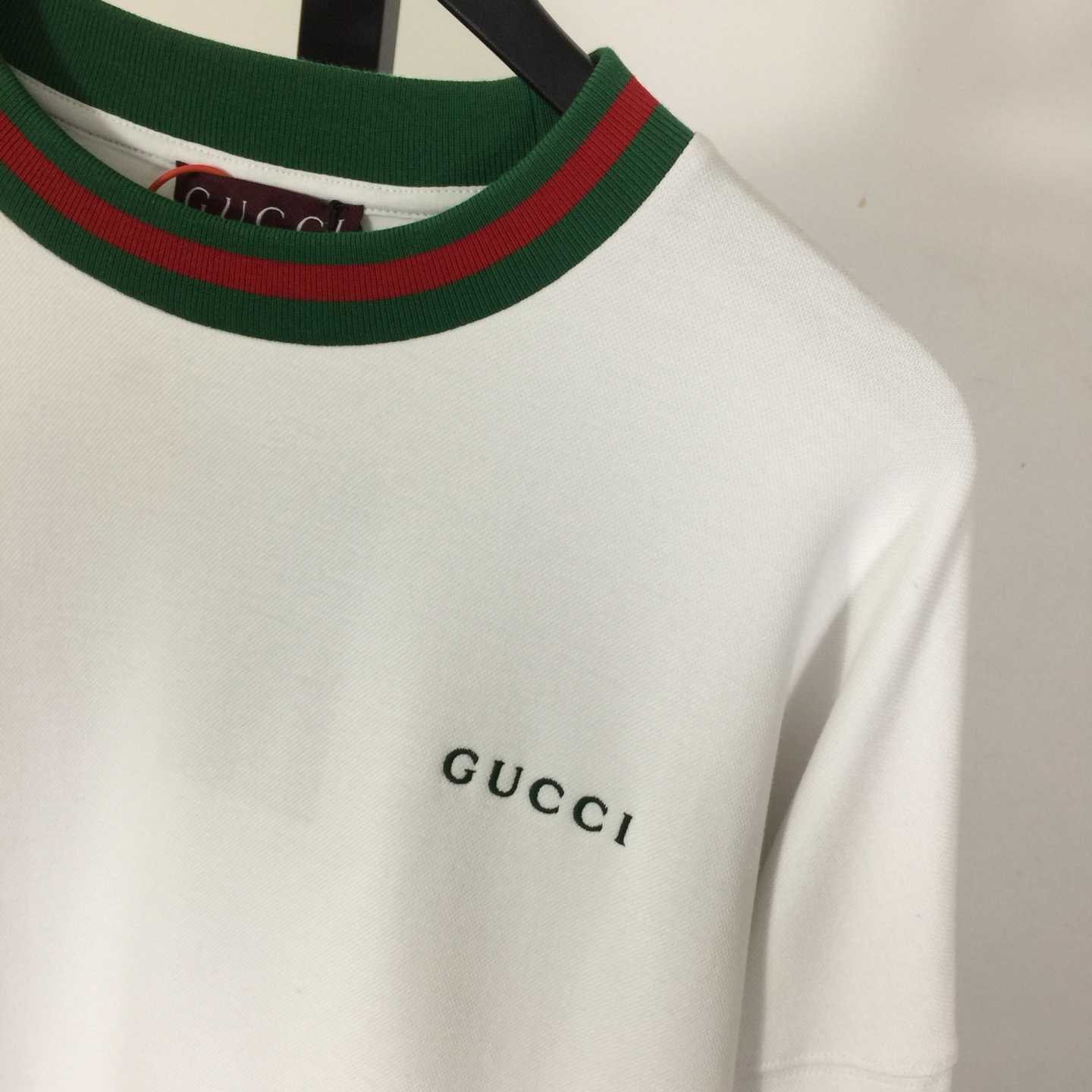 Gucci Cotton Piquet Sweatshirt With Web - DesignerGu