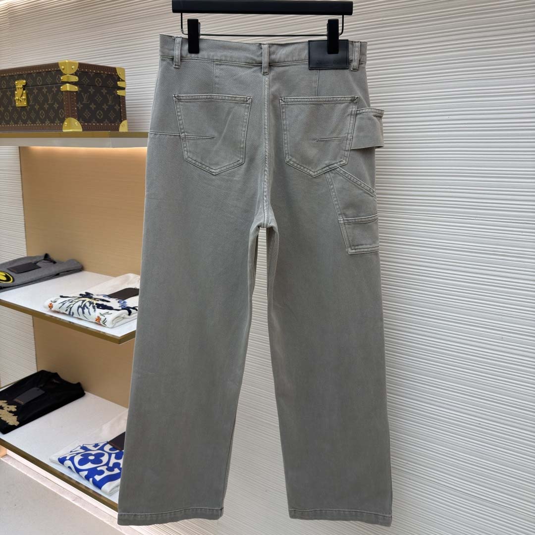 Dior Cannage Carpenter Jeans Gray Cotton Twill - DesignerGu