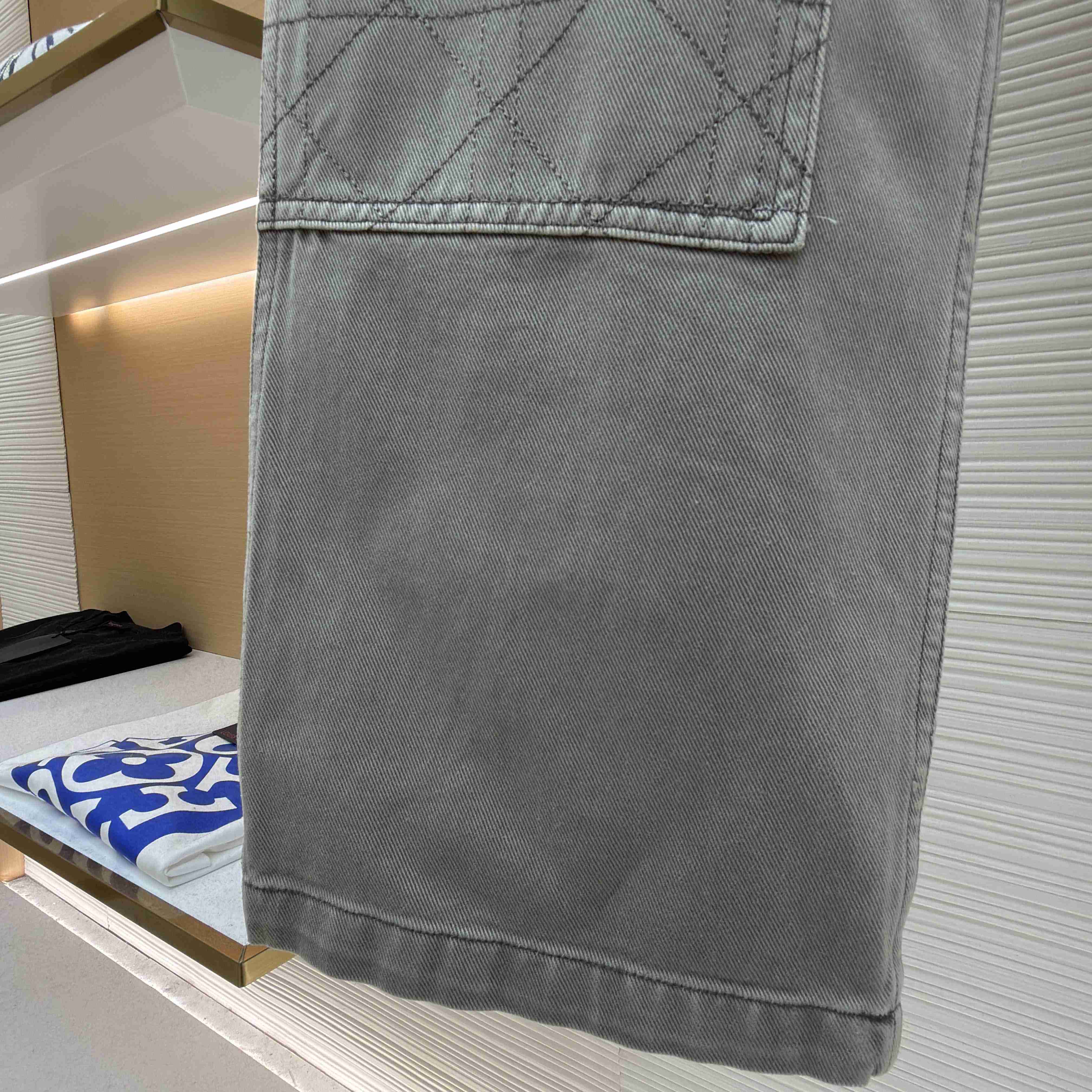 Dior Cannage Carpenter Jeans Gray Cotton Twill - DesignerGu