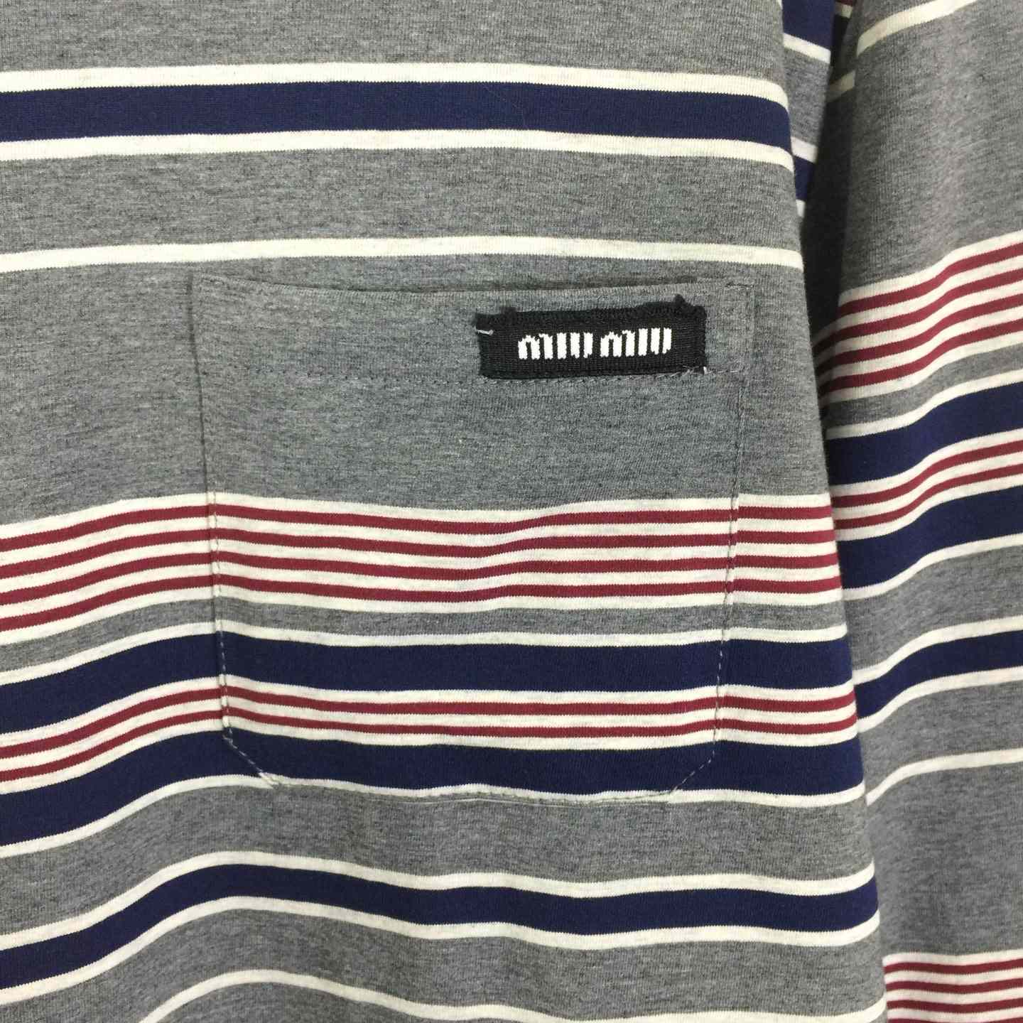 Miu Miu Striped Jersey T-shirt - DesignerGu