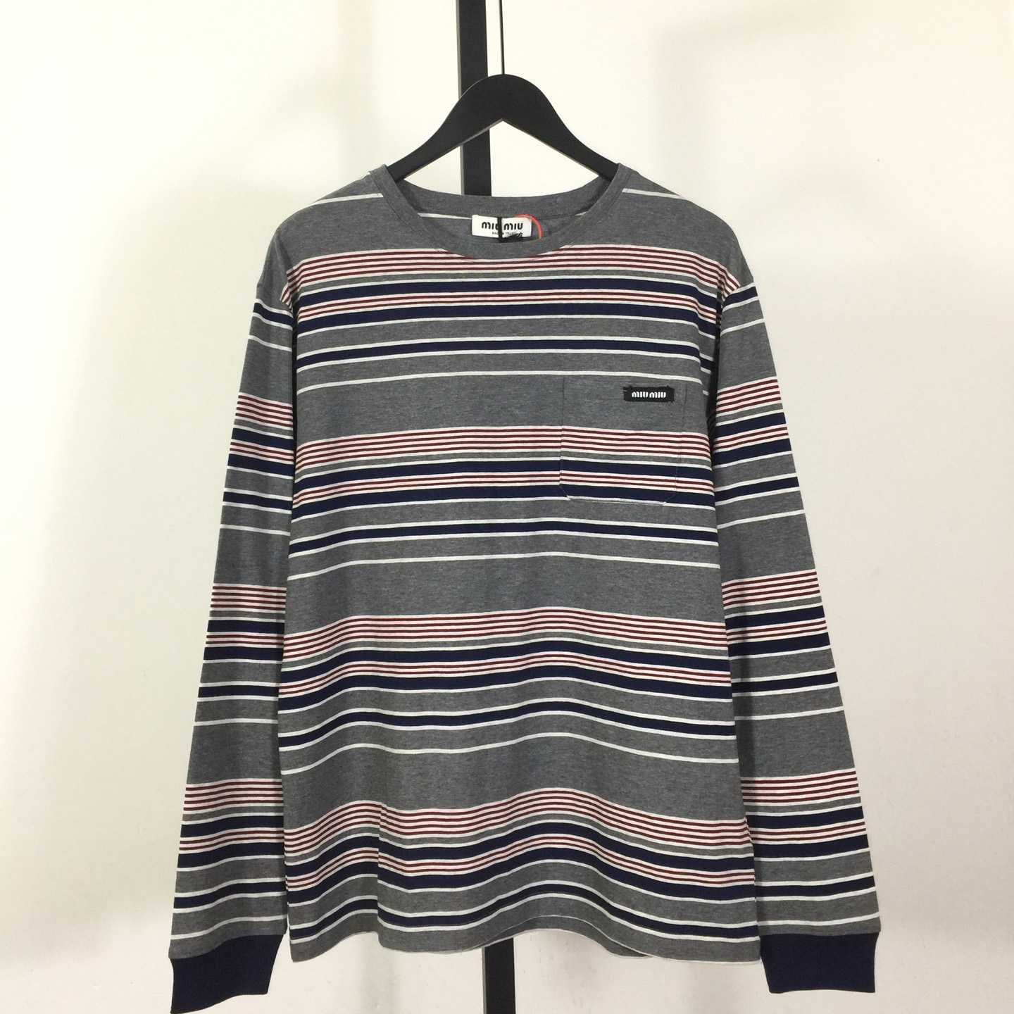 Miu Miu Striped Jersey T-shirt - DesignerGu