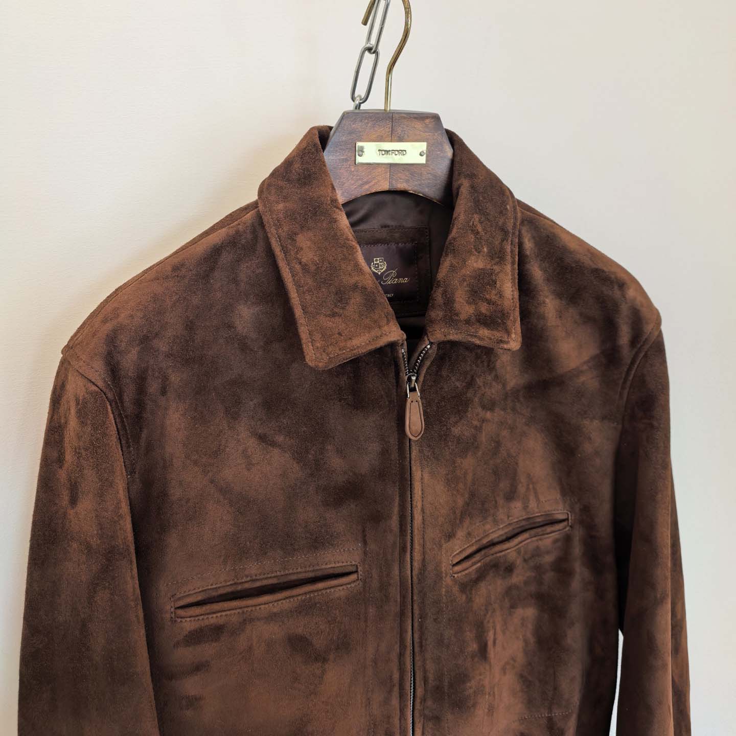  Loro Piana 'Johnie' or 'Kane' Brown Suede Bomber Jacket - DesignerGu