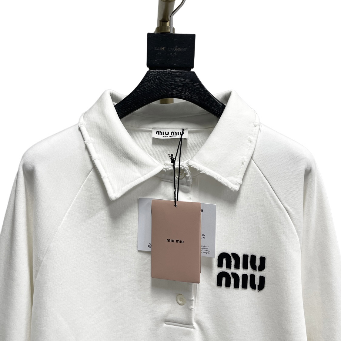 Miu Miu Logo-patch Polo Sweatshirt   60037 - DesignerGu