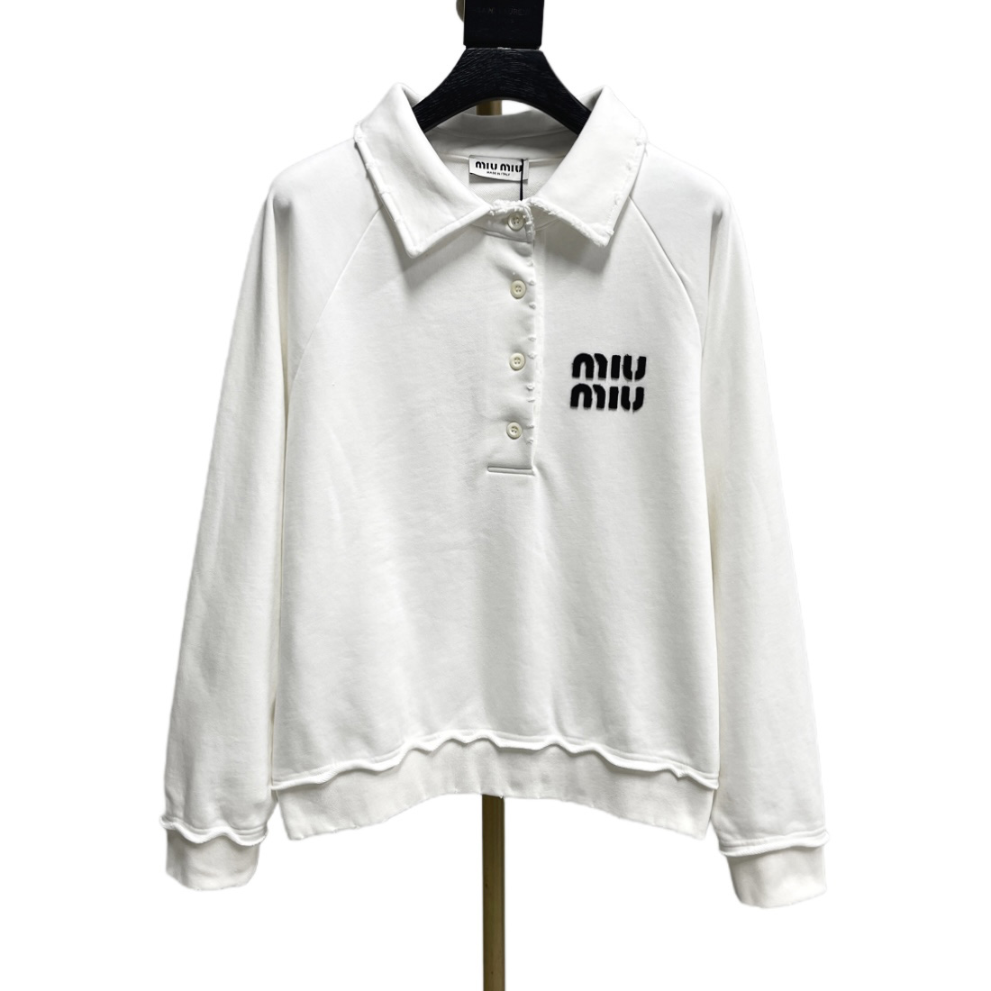 Miu Miu Logo-patch Polo Sweatshirt   60037 - DesignerGu