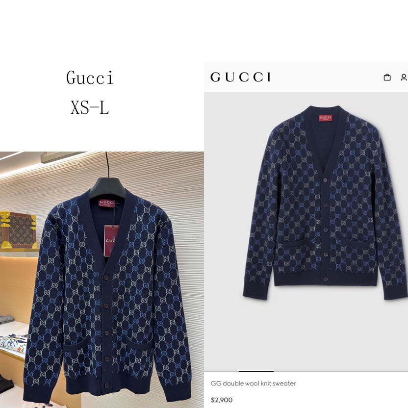 Gucci GG Double Wool Knit Sweater - DesignerGu