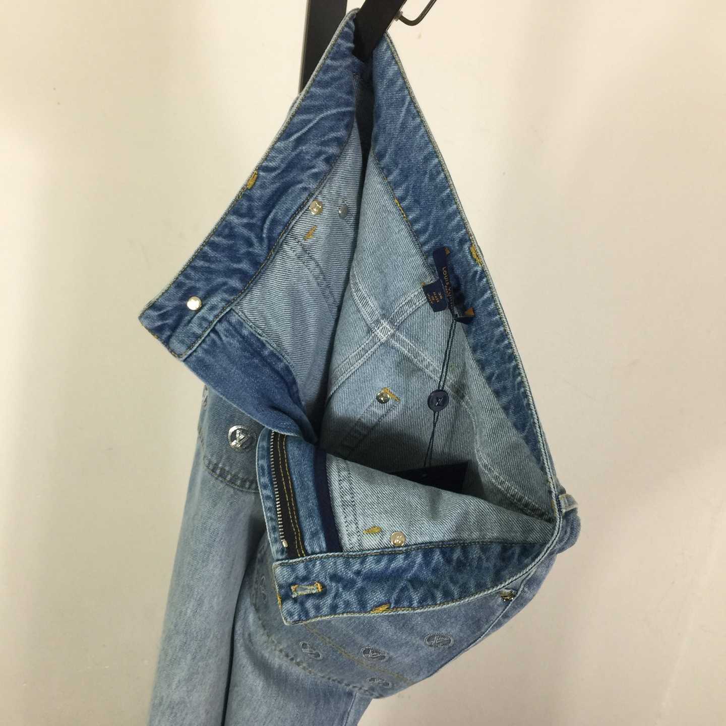 Louis Vuitton Signature Sequin Slim-Fit Jeans - DesignerGu