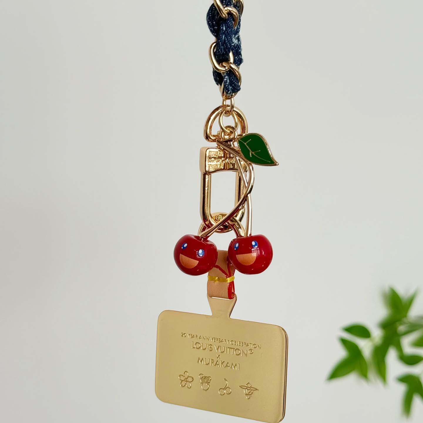 Louis Vuitton LV x TM Denim Cerise Phone Holder S00   M02623 - DesignerGu