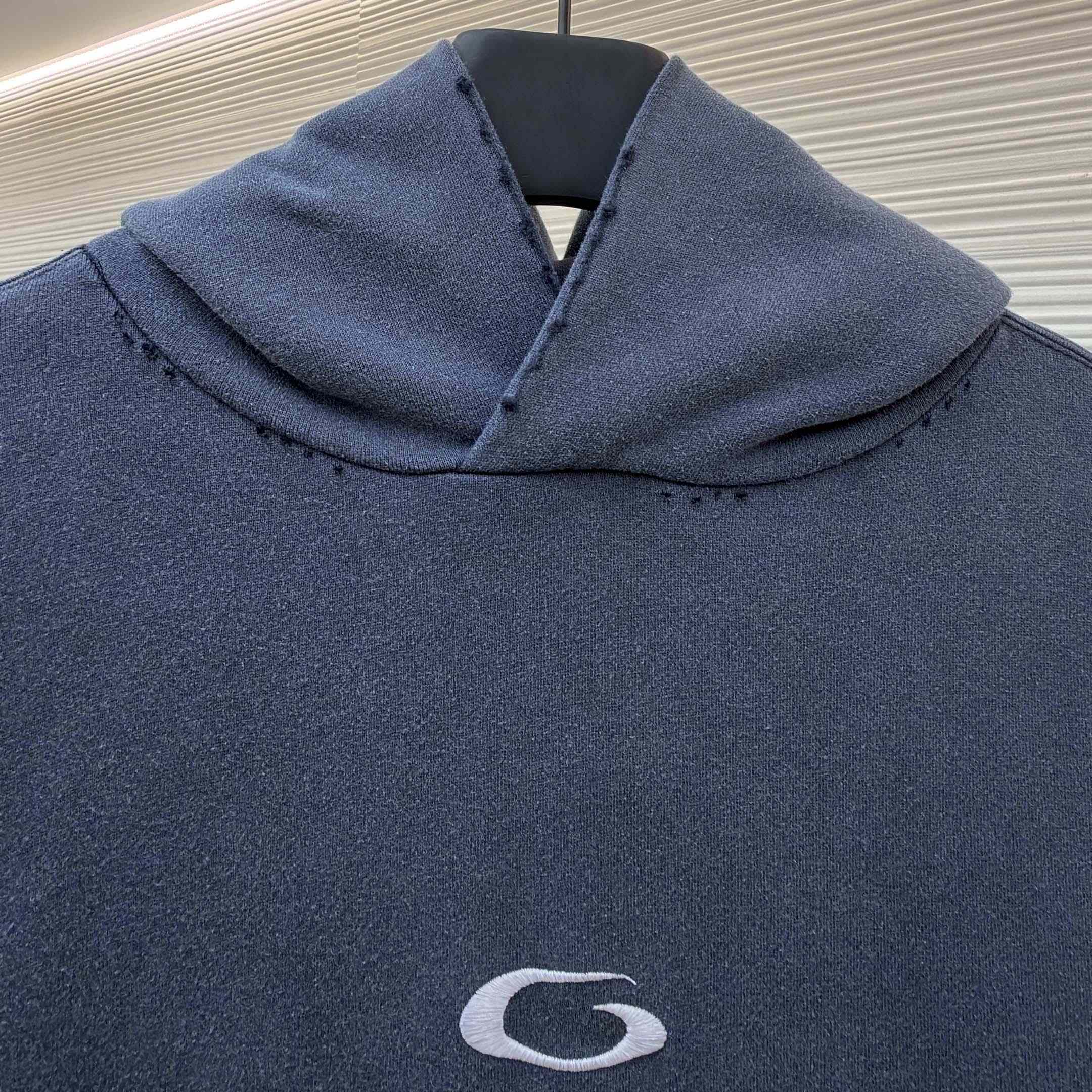 Balenciaga Transparent Tape Ripped Pocket Hoodie In Faded Black - DesignerGu