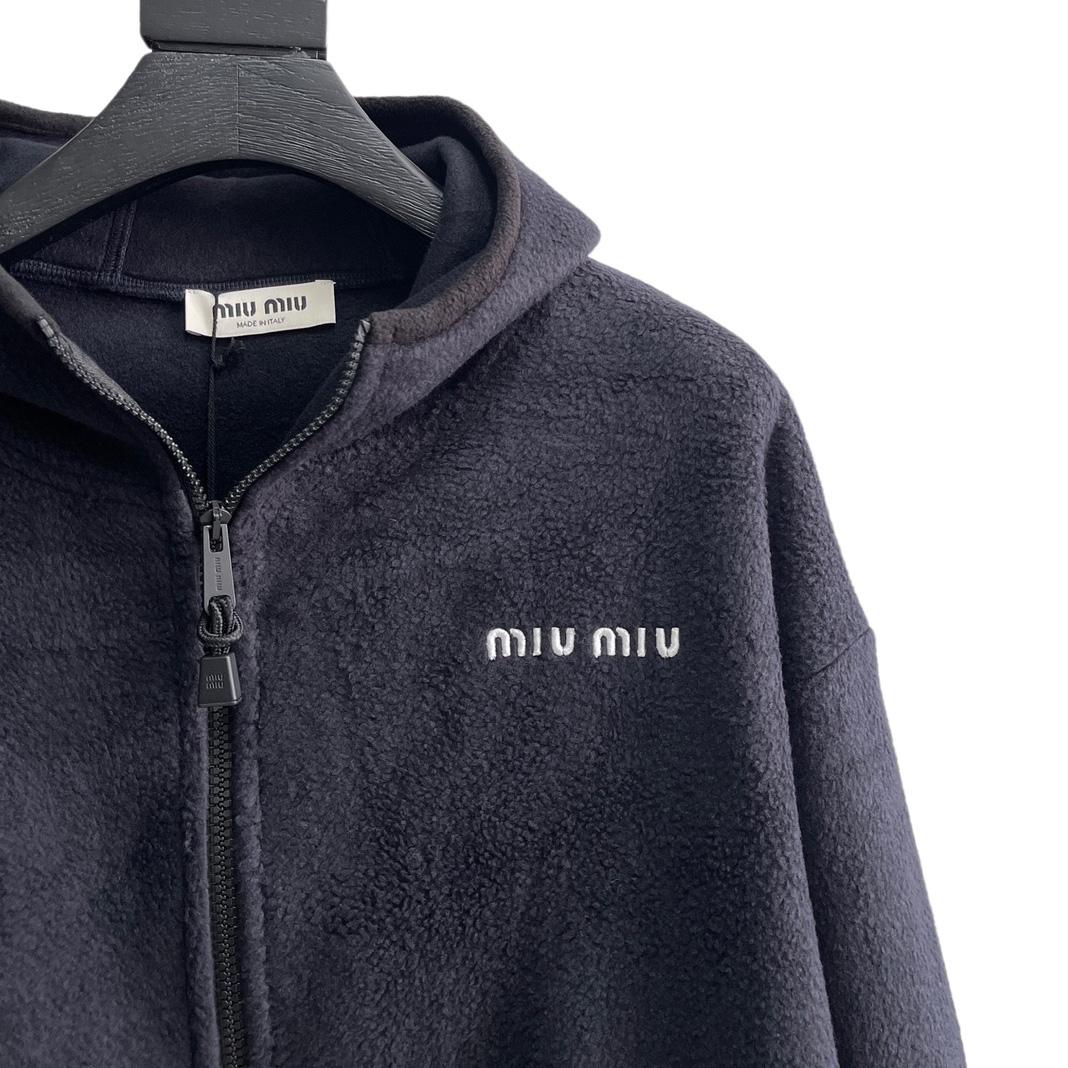 Miu Miu Cotton Fleece Zipper Hoodie    80007 - DesignerGu