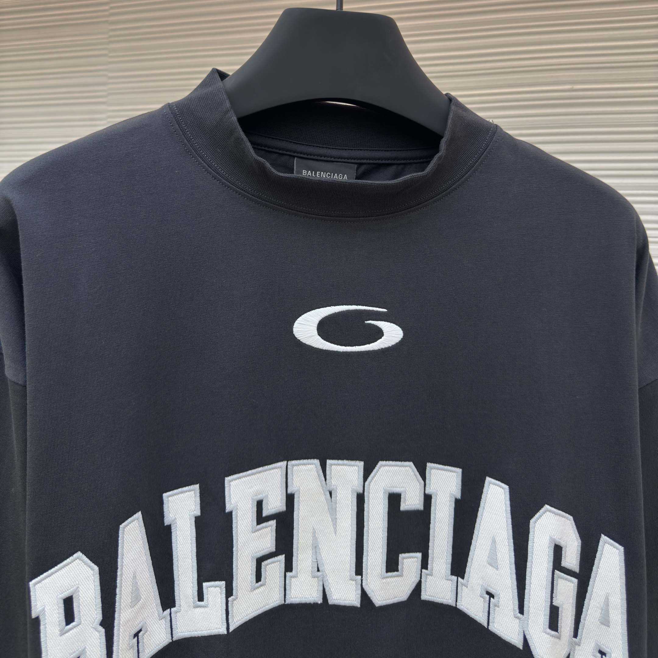 Balenciaga Basketball Series - Long Sleeve T-Shirt Large Fit In Washed Black - DesignerGu