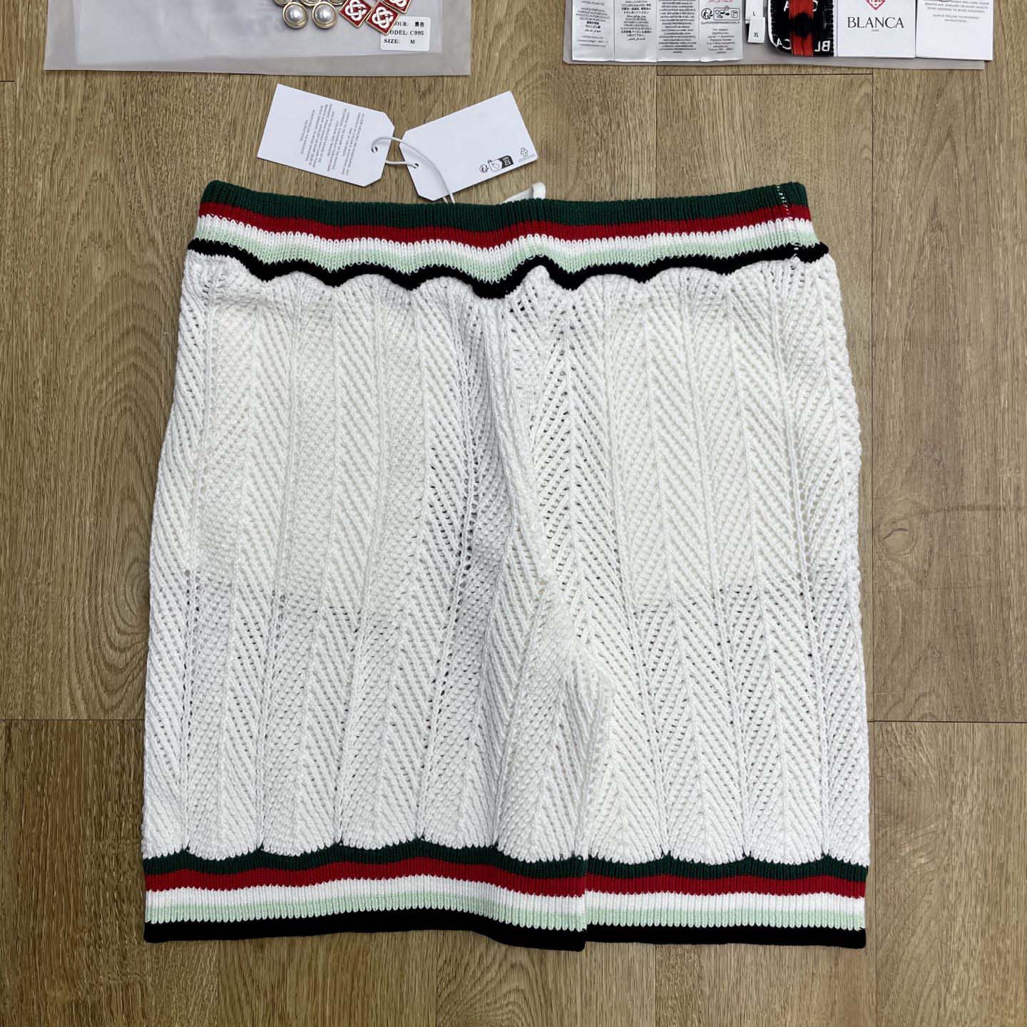 Casablanca Chevron Faux Crochet Shorts   Z6030 - DesignerGu