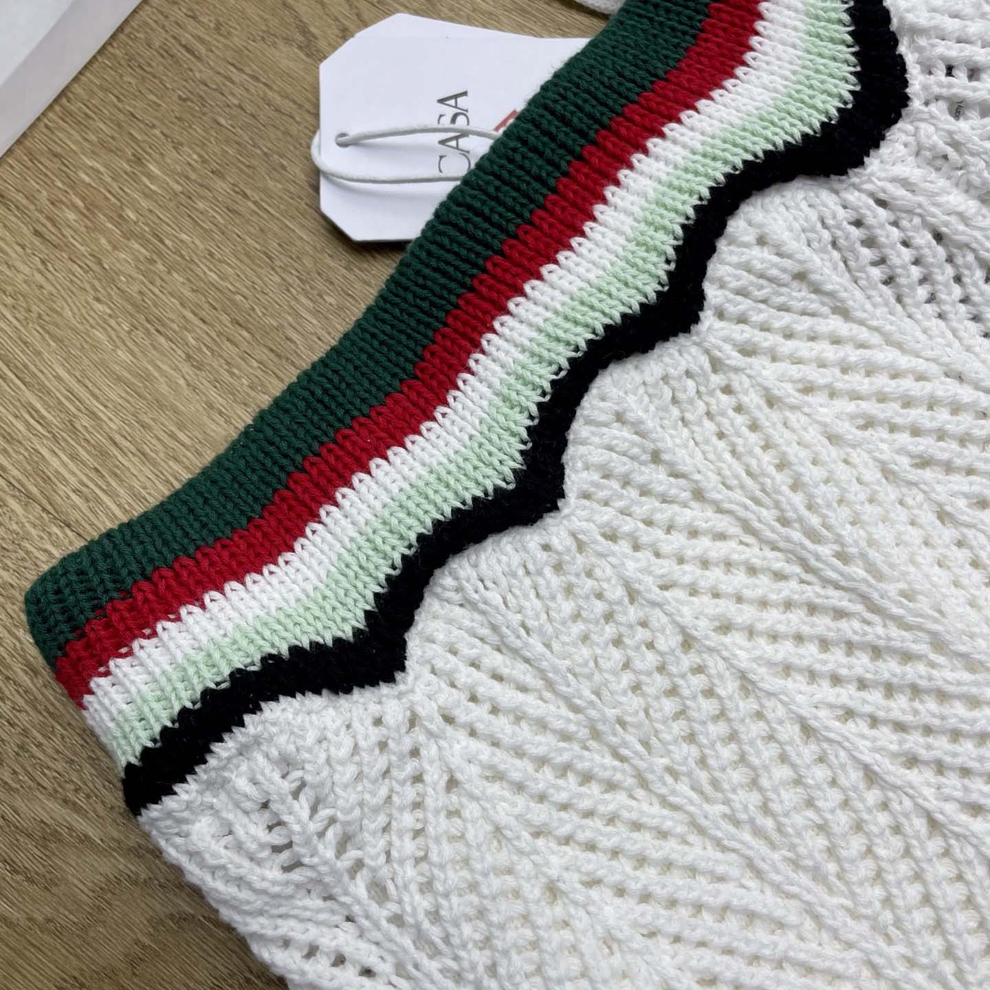 Casablanca Chevron Faux Crochet Shorts   Z6030 - DesignerGu