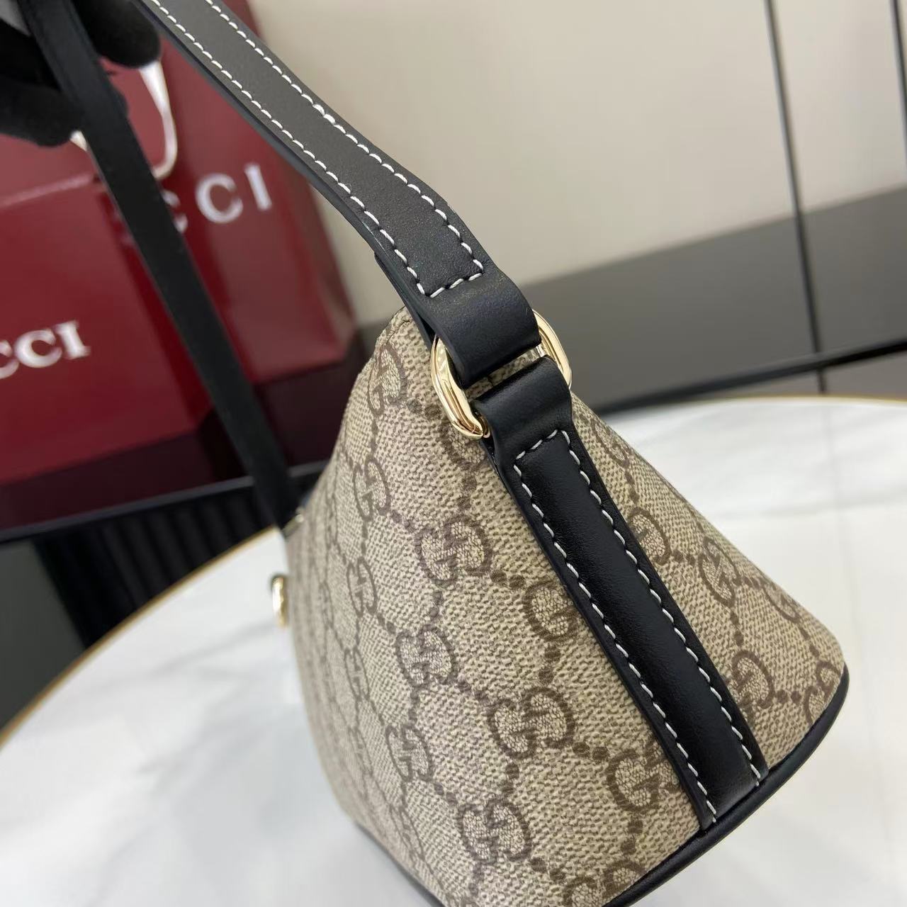 Gucci GG Emblem Small Shoulder Bag - DesignerGu