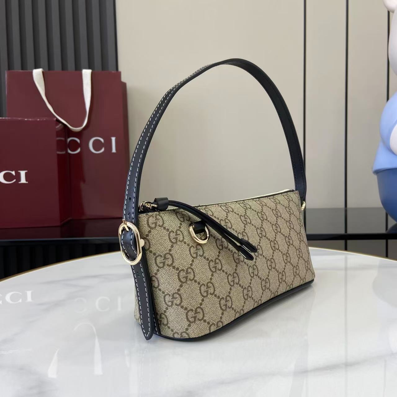 Gucci GG Emblem Small Shoulder Bag - DesignerGu