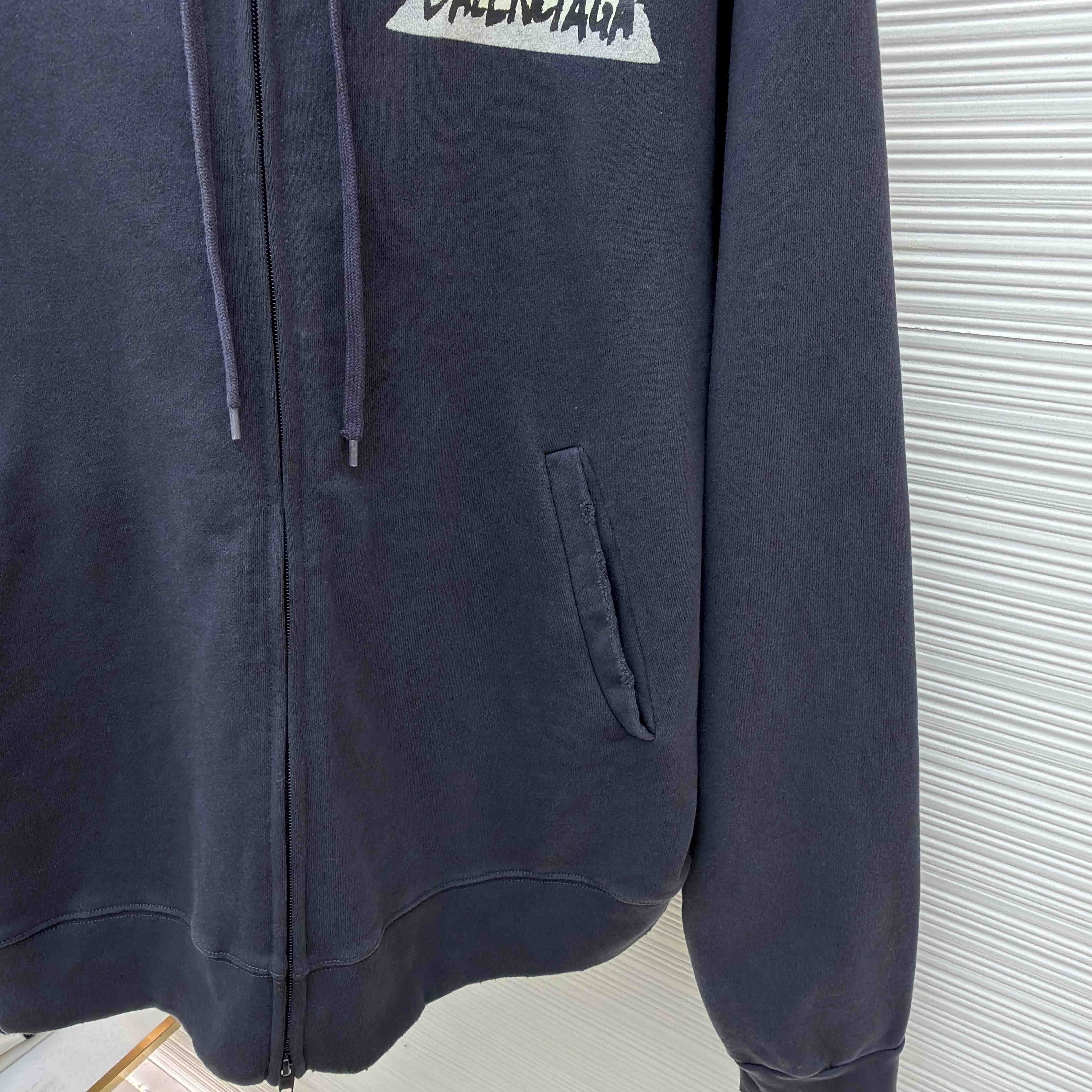 Balenciaga Masking Tape Oversized Zip-up Hoodie  - DesignerGu