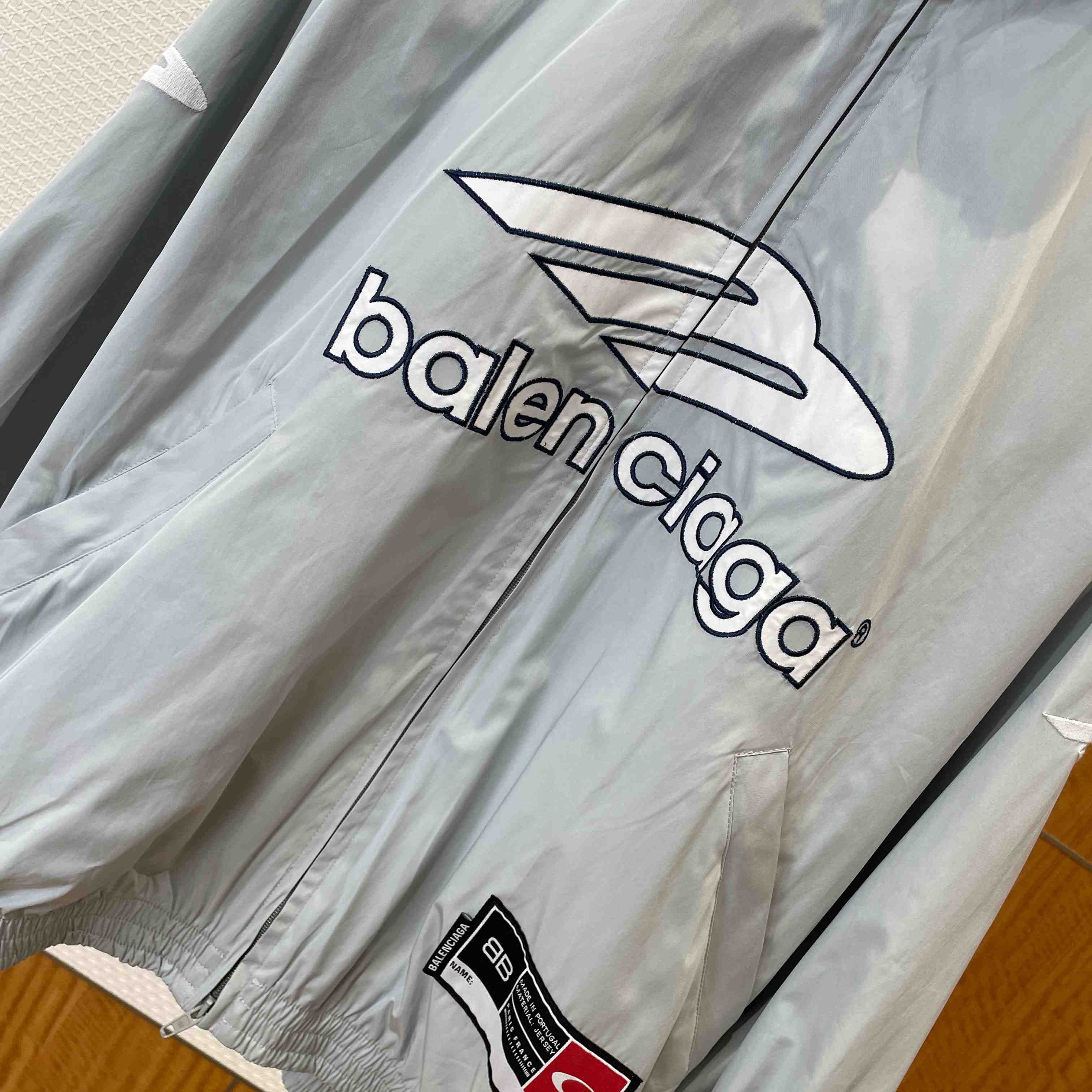 Balenciaga 3B Football Jacket In New Grey - DesignerGu
