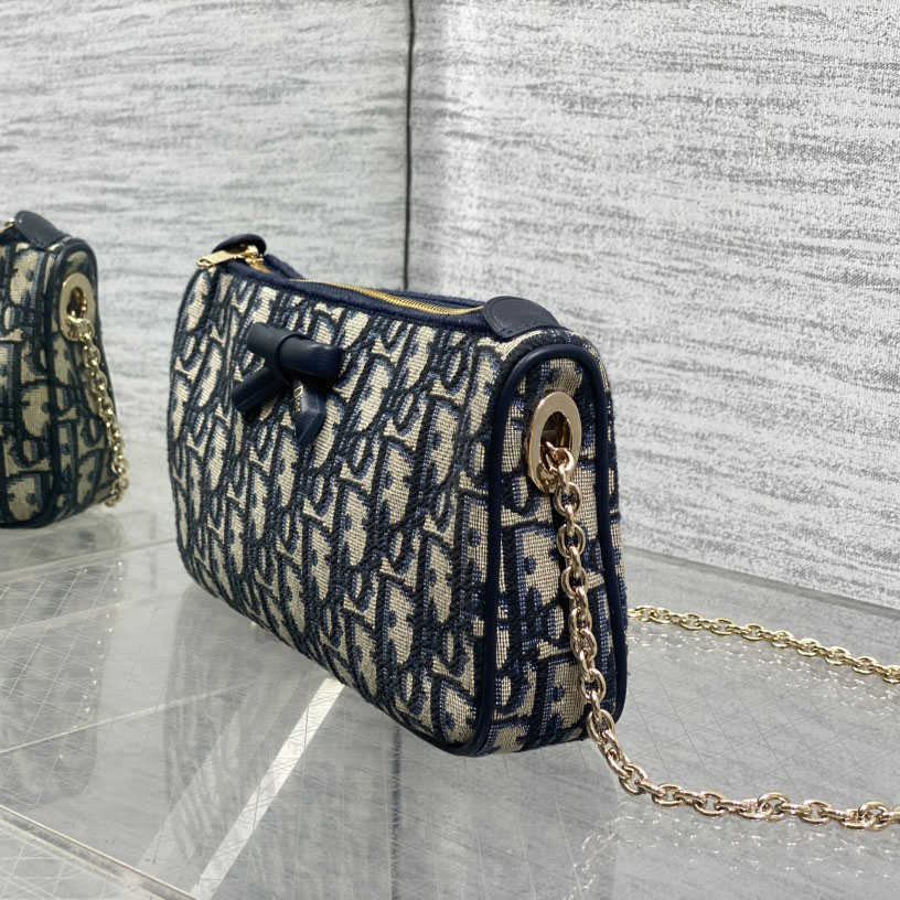 Dior Oblique Bow Pouch with Chain - DesignerGu
