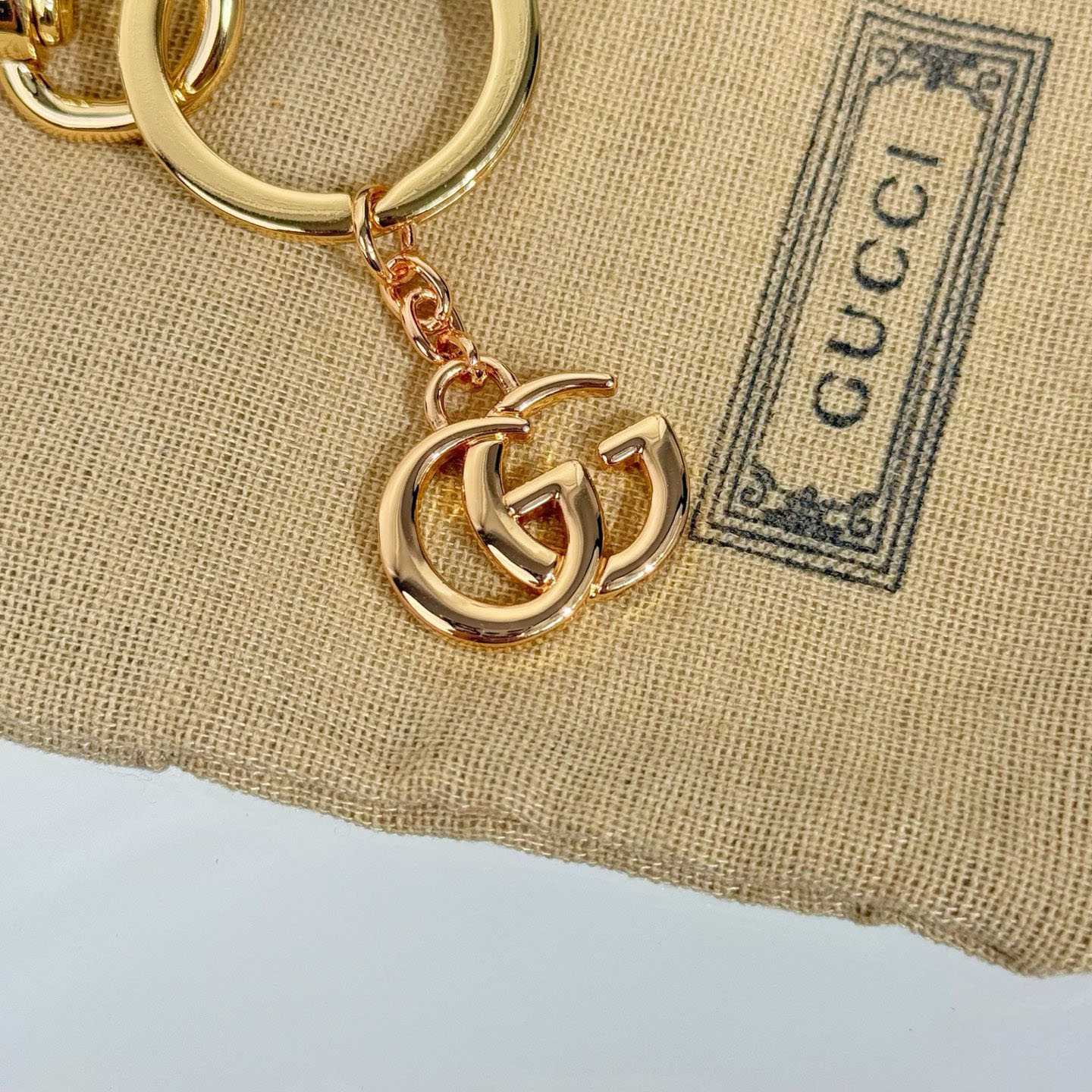 Gucci GG Keychain With Double G  - DesignerGu