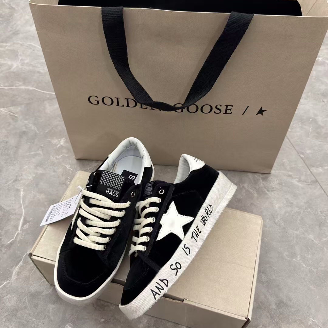 Golden Goose Exclusive Haus Of Dreamers Stardan in Velvet | White x Black - DesignerGu