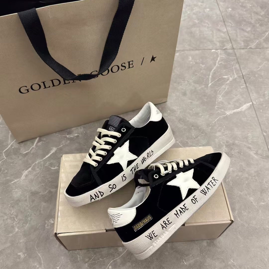 Golden Goose Exclusive Haus Of Dreamers Stardan in Velvet | White x Black - DesignerGu