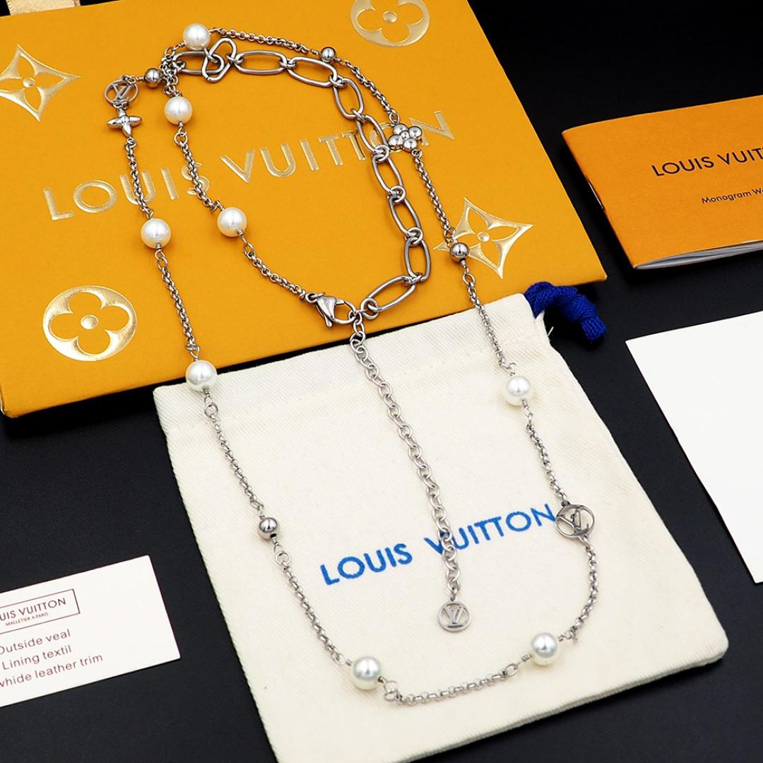 Louis Vuitton LV Mix Chains Necklace   M02516 - DesignerGu