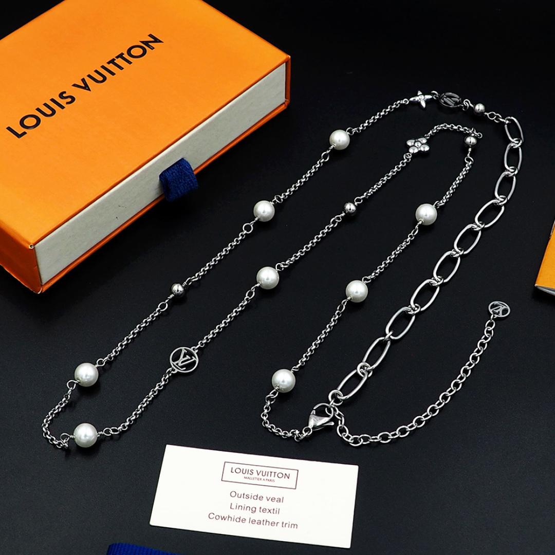 Louis Vuitton LV Mix Chains Necklace   M02516 - DesignerGu
