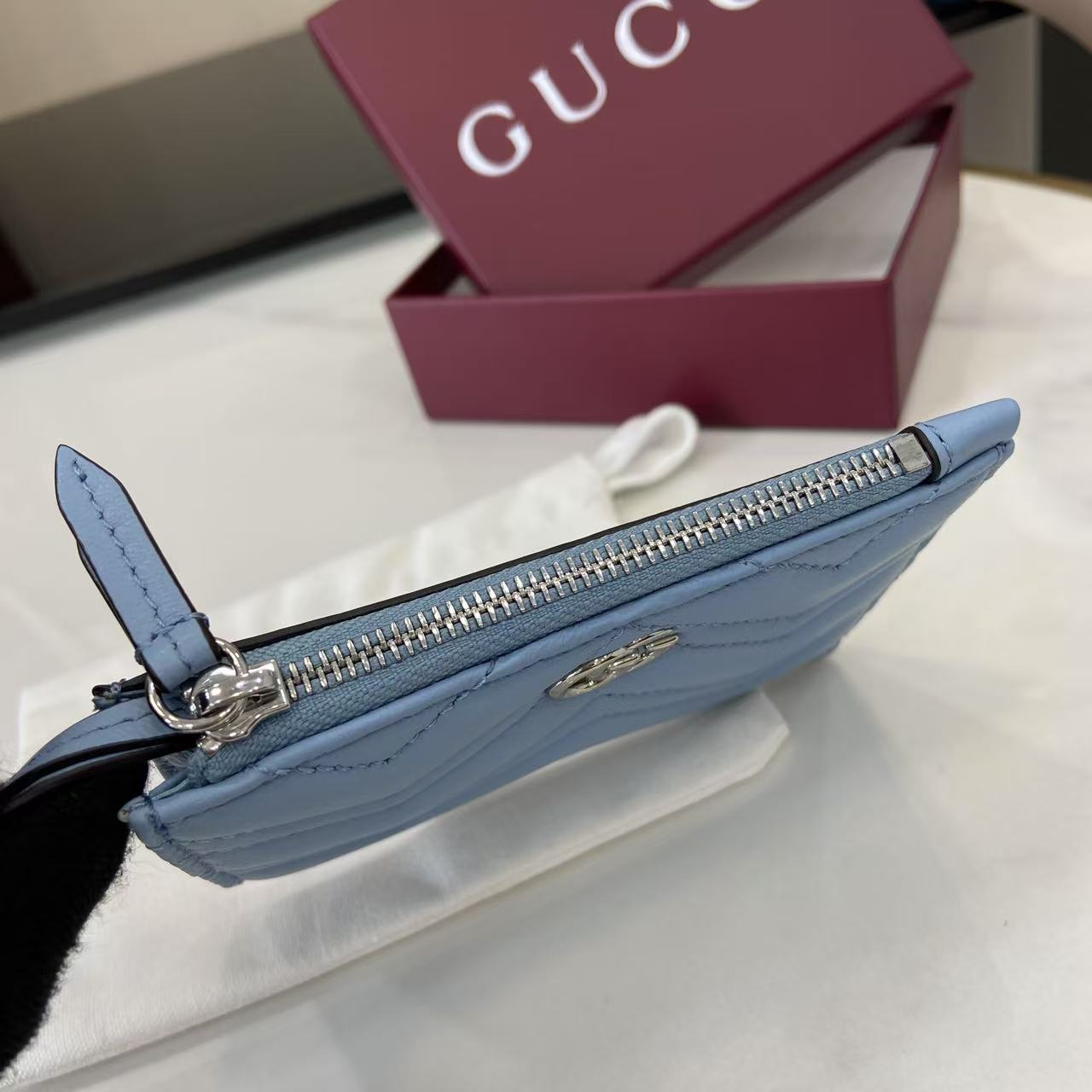 Gucci GG Marmont Zip Key Pouch - DesignerGu