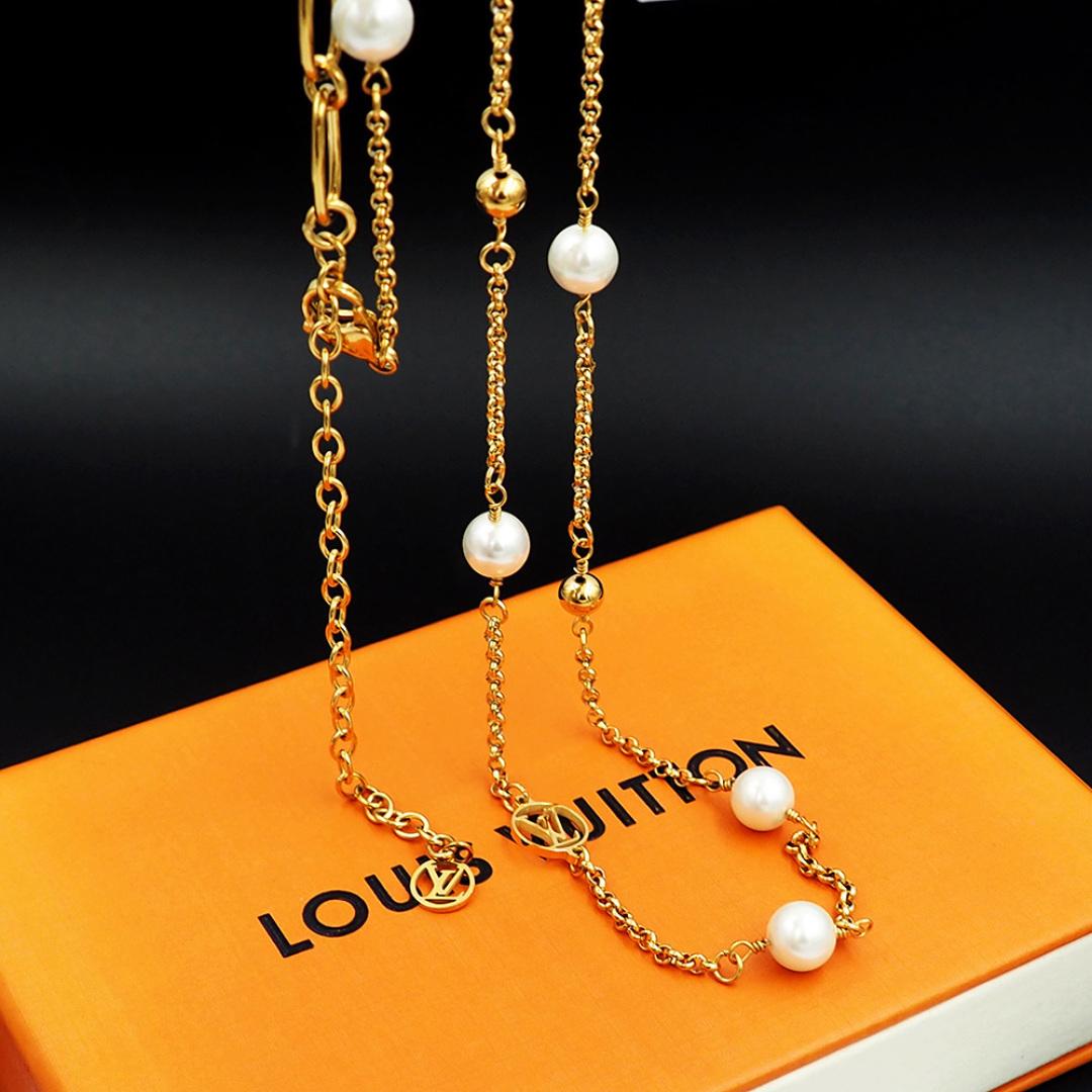 Louis Vuitton LV Mix Chains Necklace   M02516 - DesignerGu