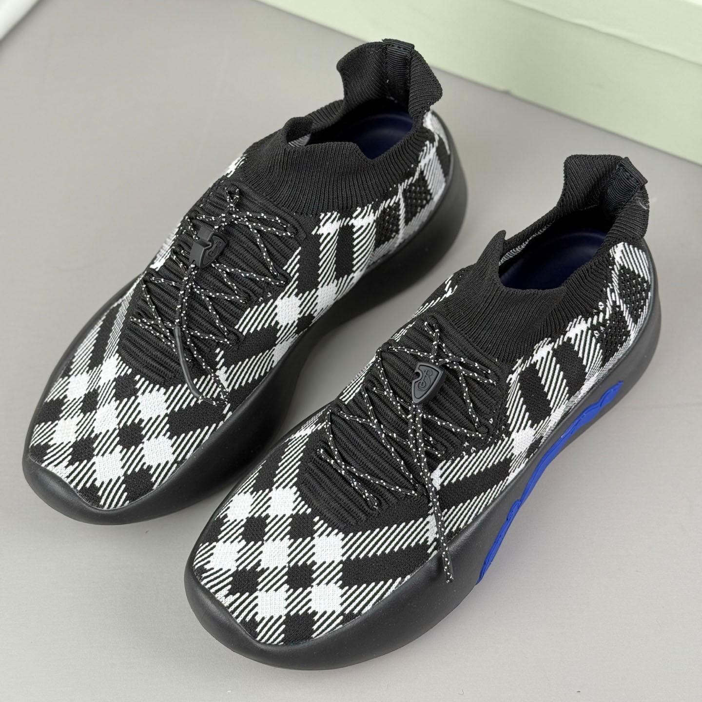 Burberry Check Knit Neptune Sneakers - DesignerGu