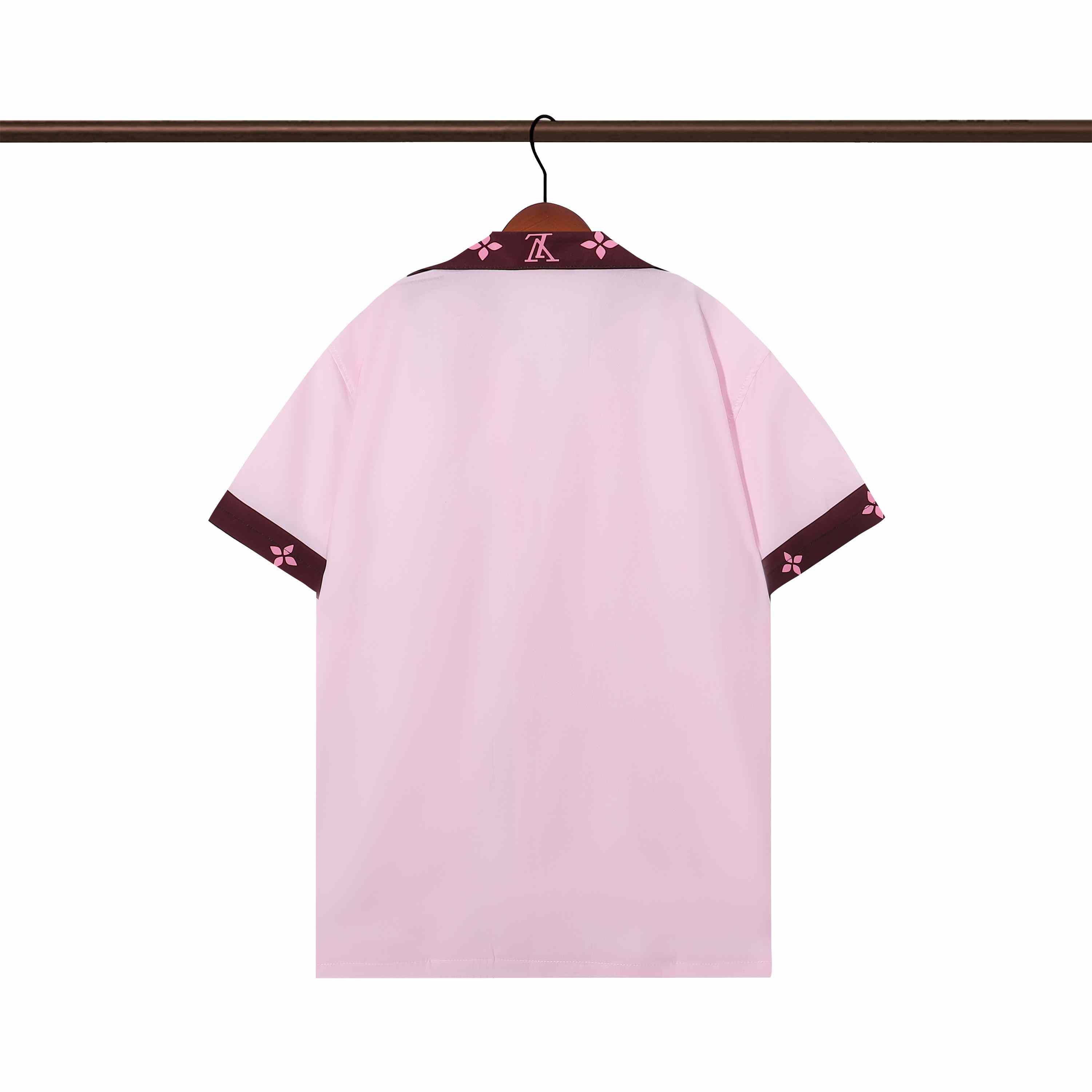Louis Vuitton Ribbed Collar Short-Sleeved Shirt 1AIKAC - DesignerGu