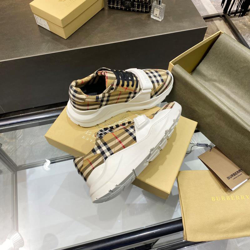 Burberry Check, Suede and Leather Sneakers - DesignerGu