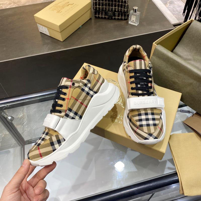 Burberry Check, Suede and Leather Sneakers - DesignerGu
