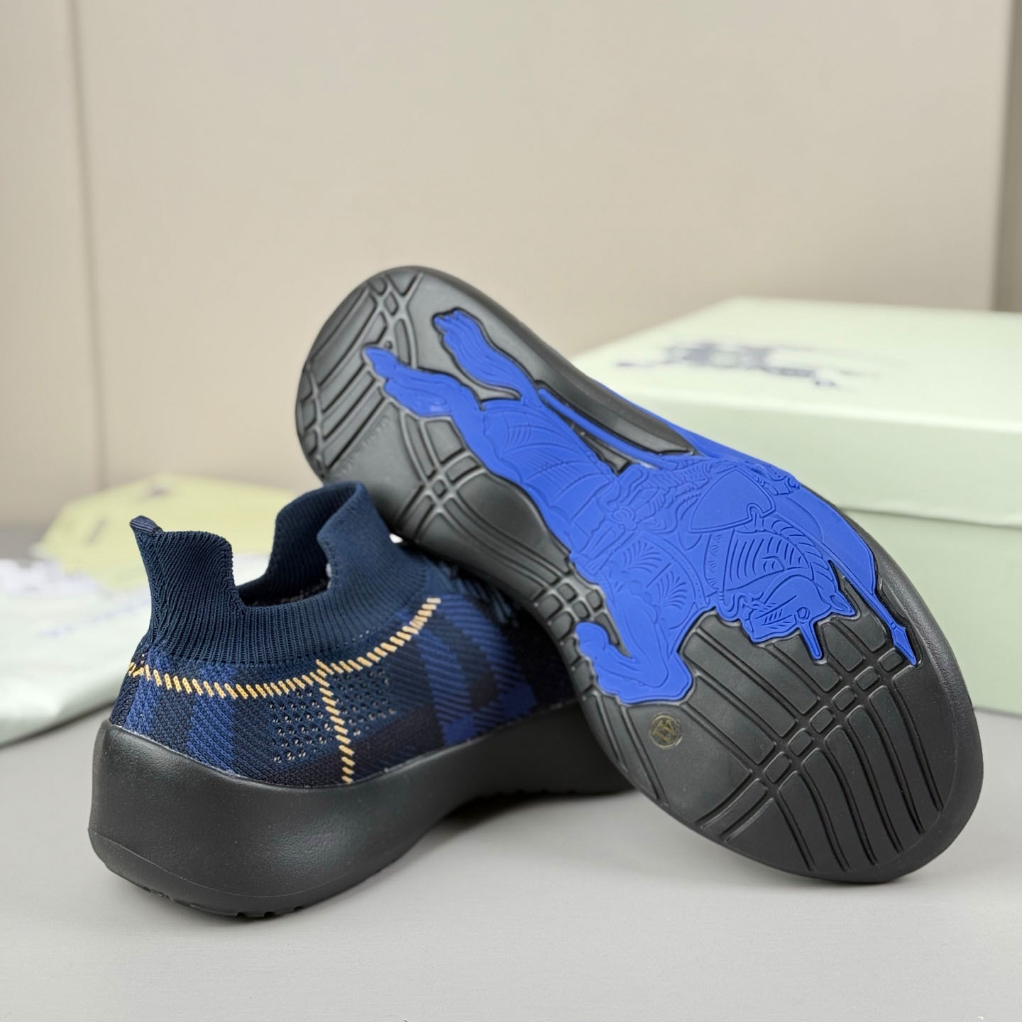 Burberry Check Knit Neptune Sneakers - DesignerGu