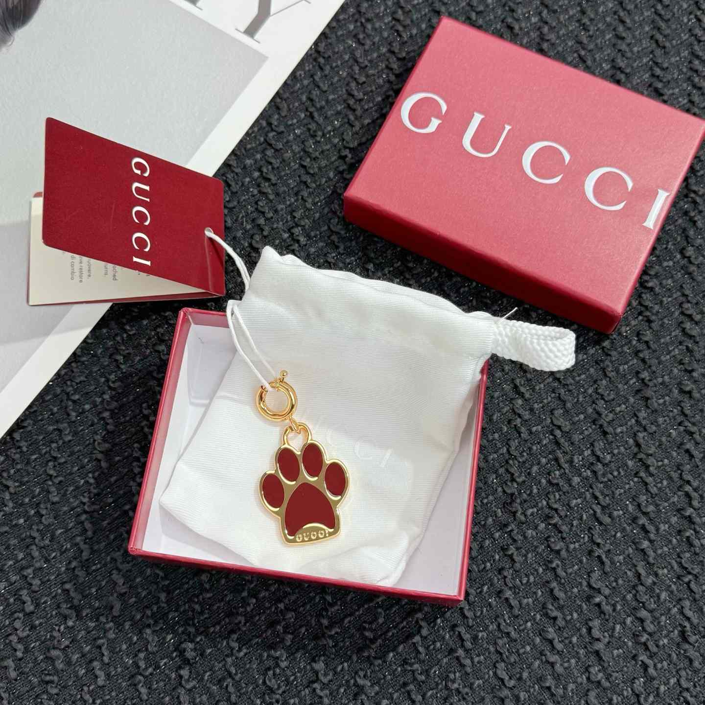 Gucci Paw-shaped Charm - DesignerGu