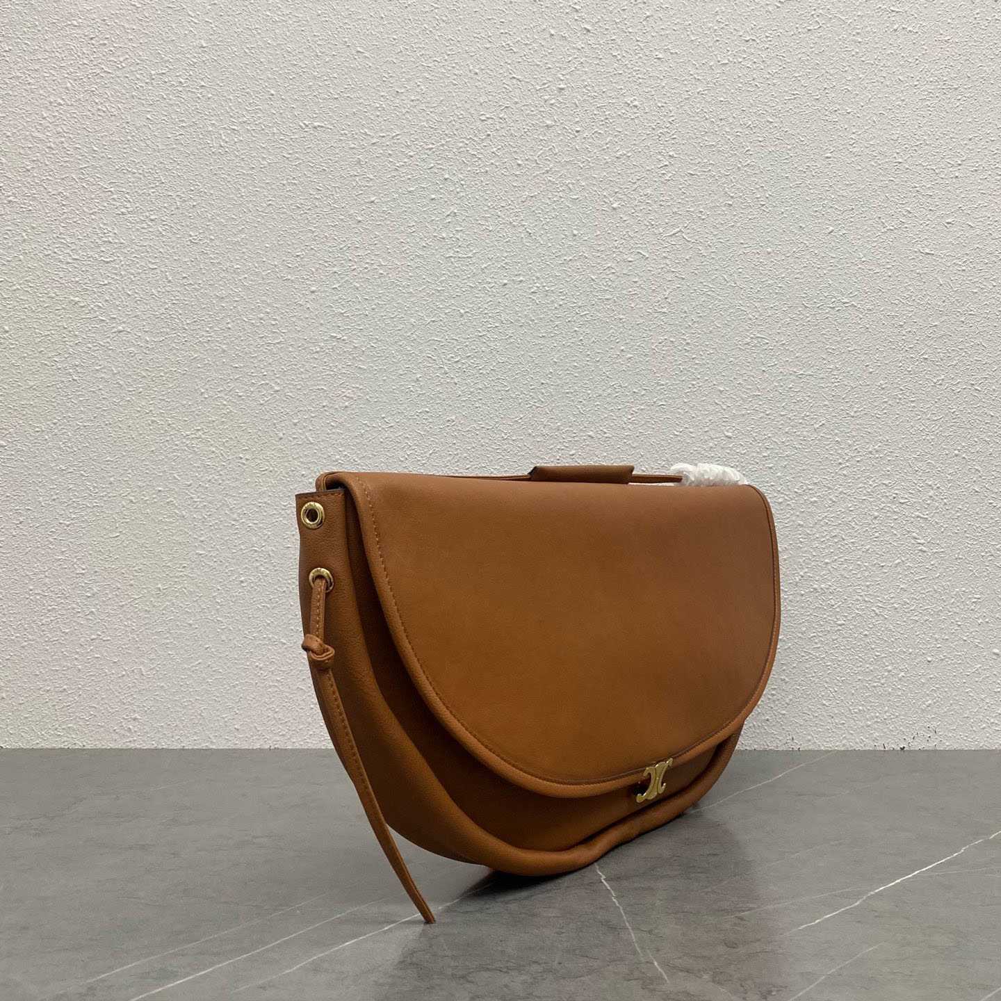 Celine HALFMOON SOFT TRIOMPHE BAG IN SUPPLE SHINY LAMBSKIN - DesignerGu