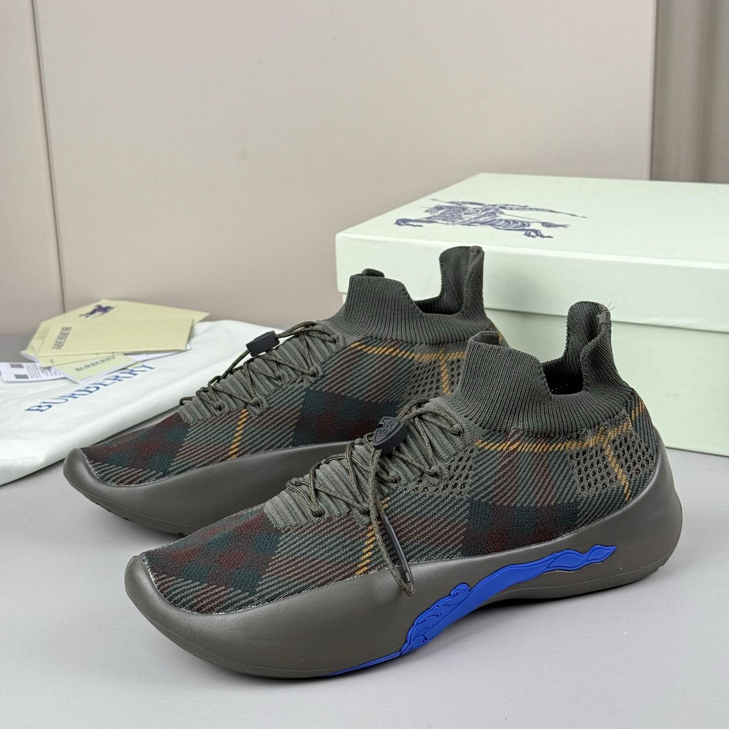 Burberry Check Knit Neptune Sneakers - DesignerGu