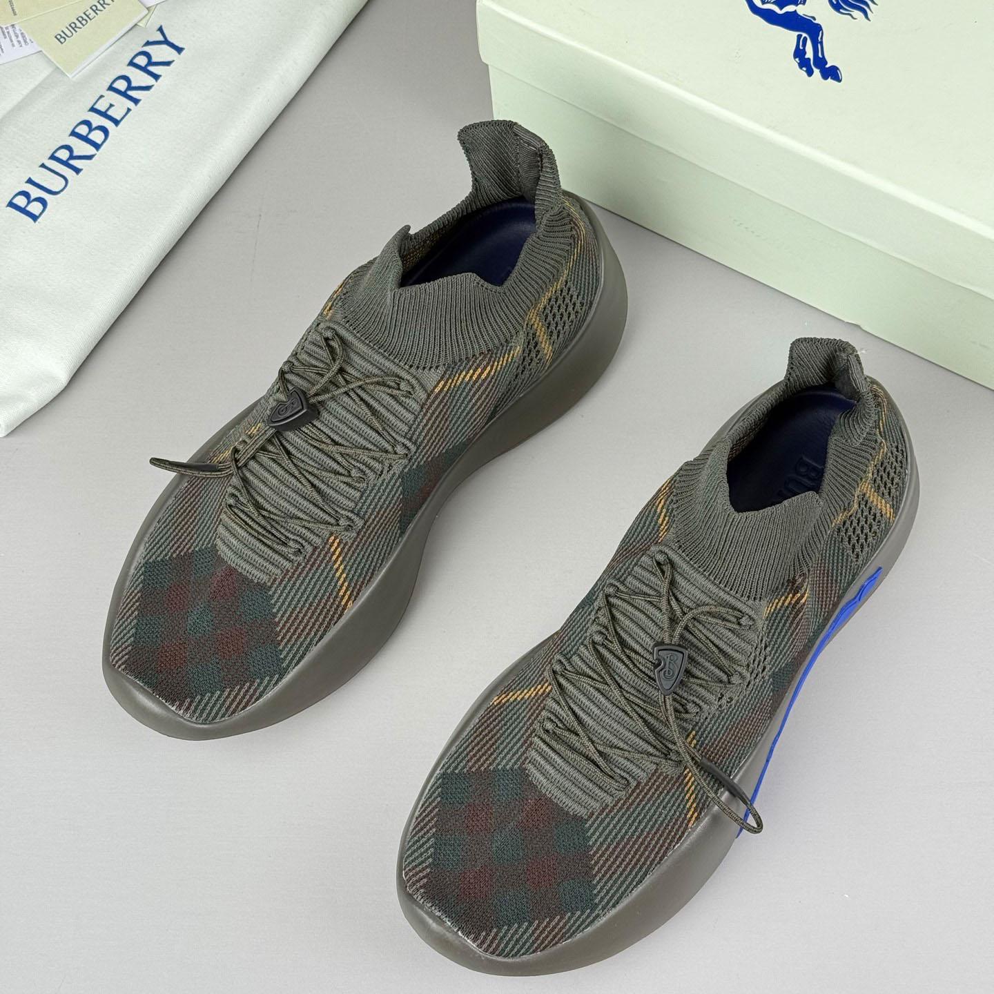 Burberry Check Knit Neptune Sneakers - DesignerGu