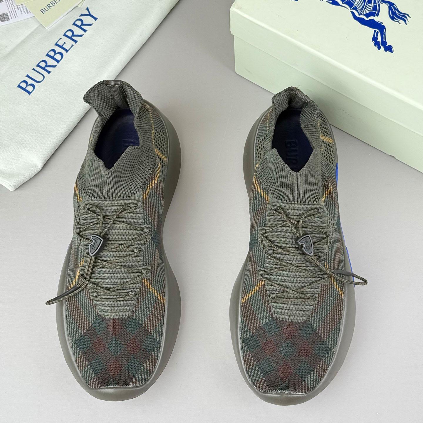 Burberry Check Knit Neptune Sneakers - DesignerGu