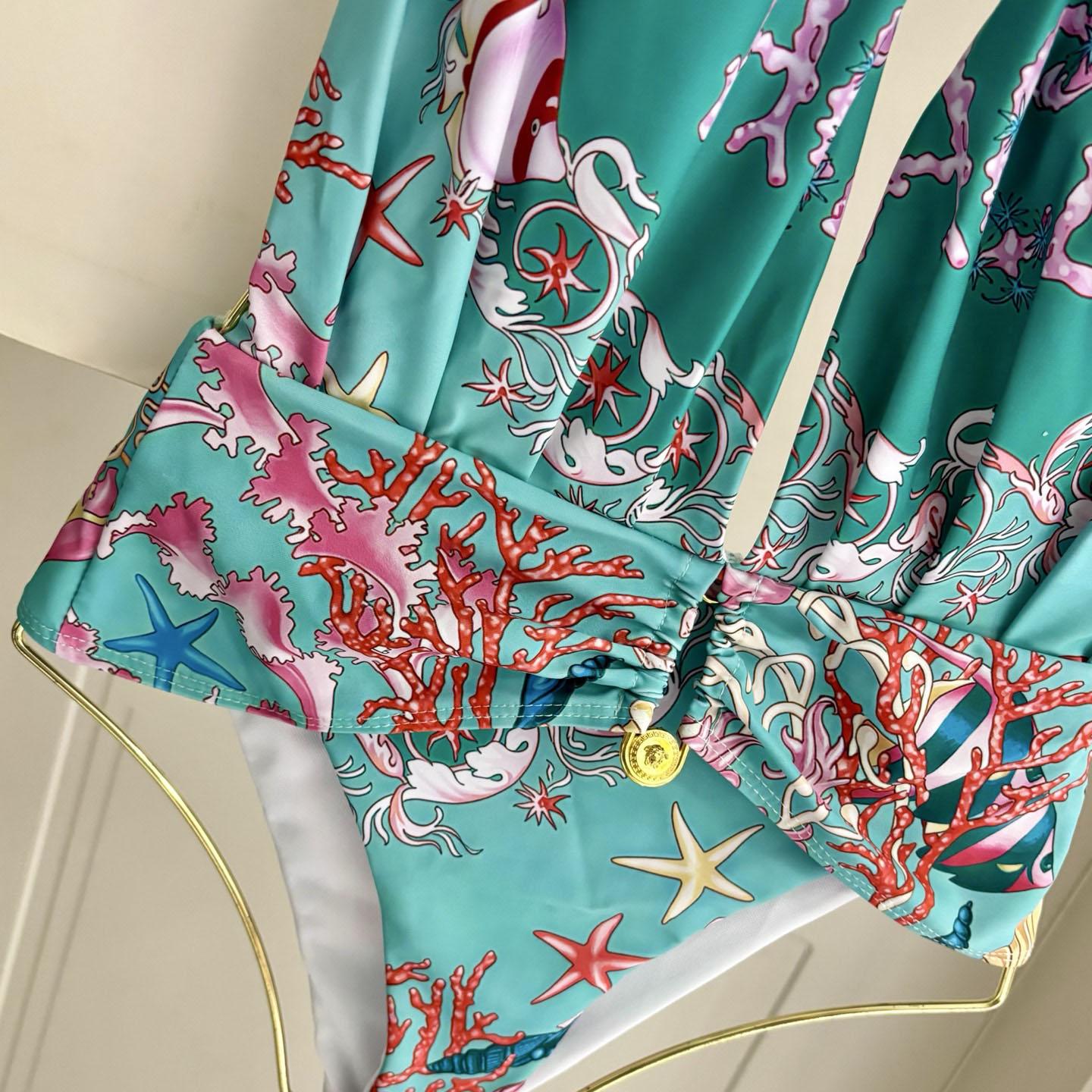 Versace Underwater Barocco Print Bodysuit - DesignerGu