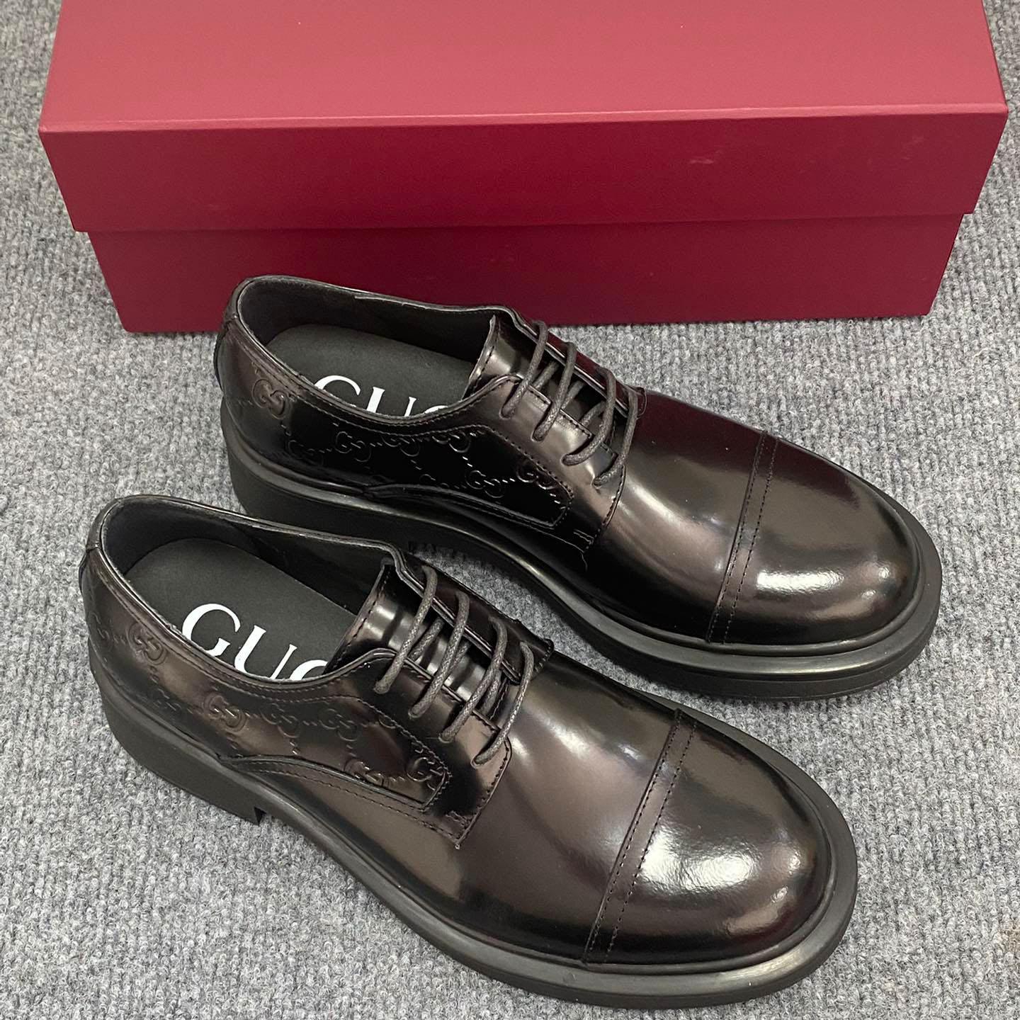 Gucci Men's Lace-up Shoe With GG Detail - DesignerGu