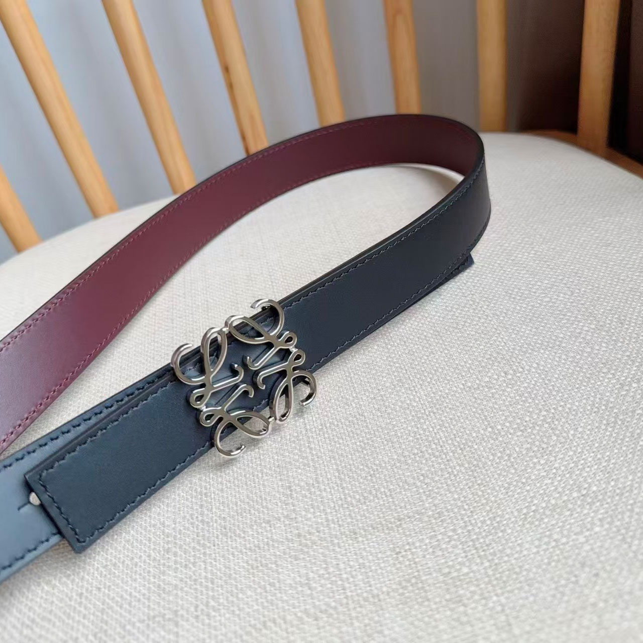 Loewe Reversible Anagram Belt In Smooth Calfskin - DesignerGu