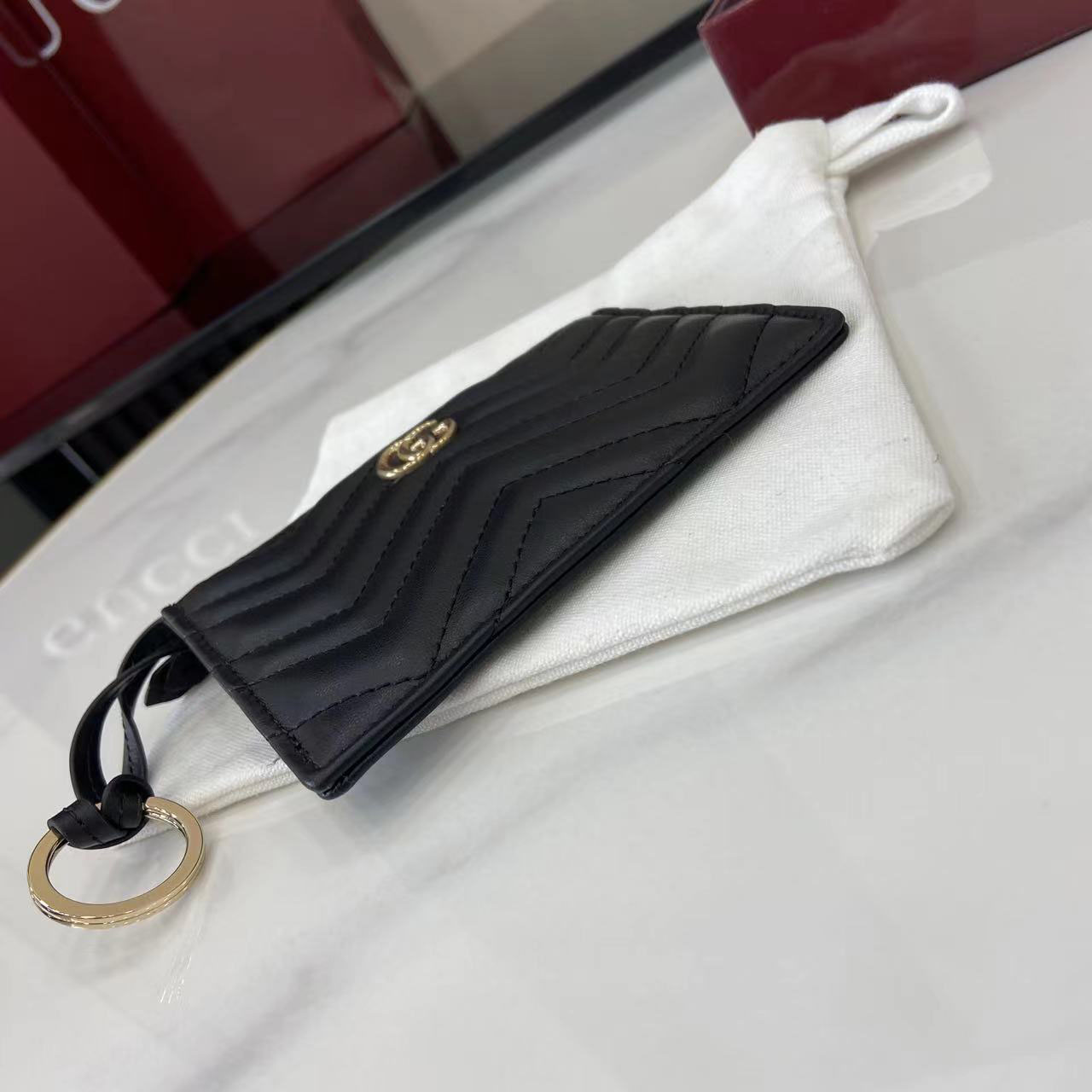 Gucci GG Marmont Zip Key Pouch 837747 - DesignerGu