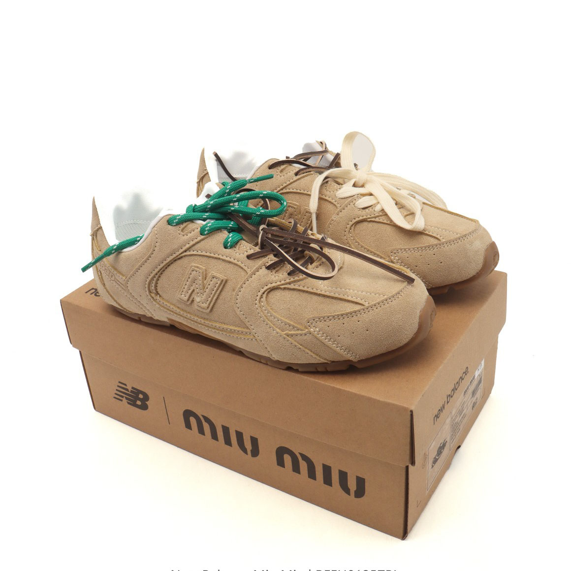 New Balance X Miu Miu 530 SL Suede Sneakers - DesignerGu
