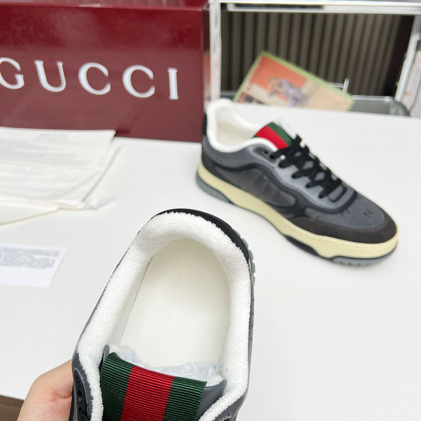 Gucci Re-Web Sneakers - DesignerGu