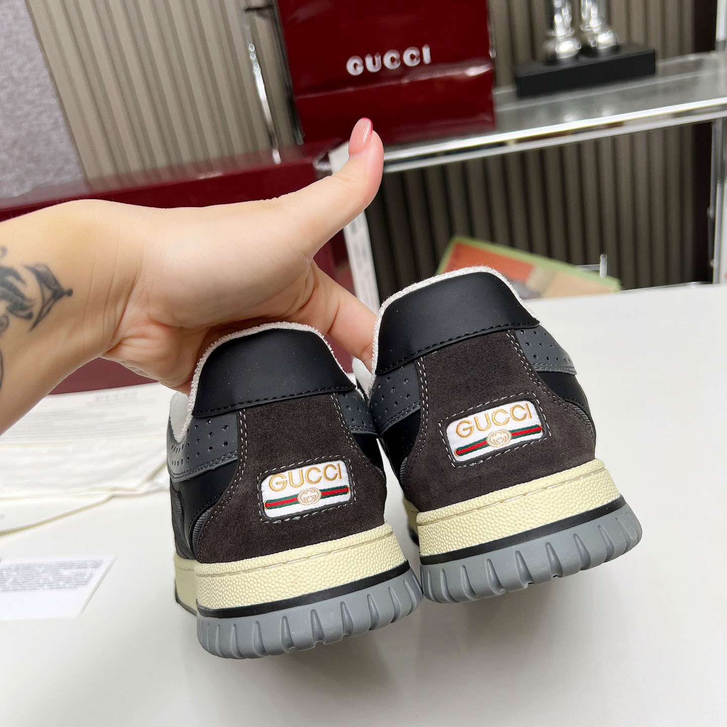 Gucci Re-Web Sneakers - DesignerGu